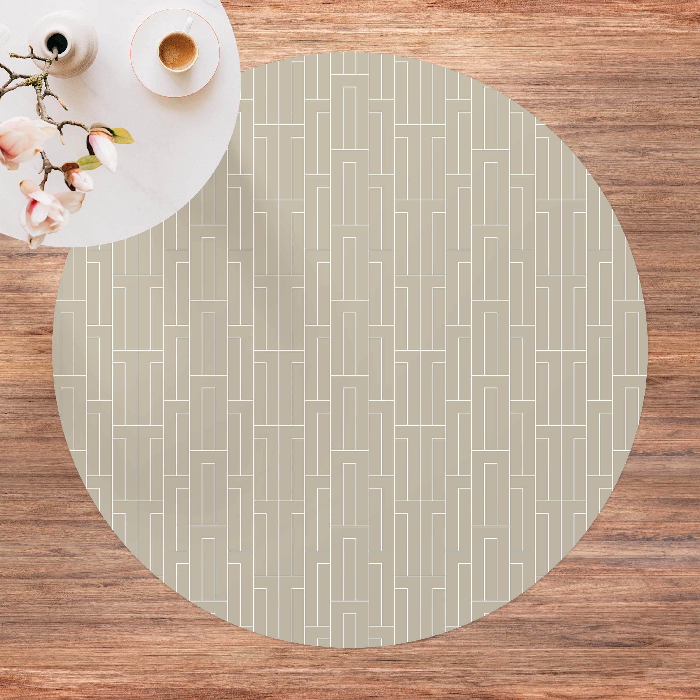 Runder Vinyl-Teppich Art Deco Aquädukt Muster