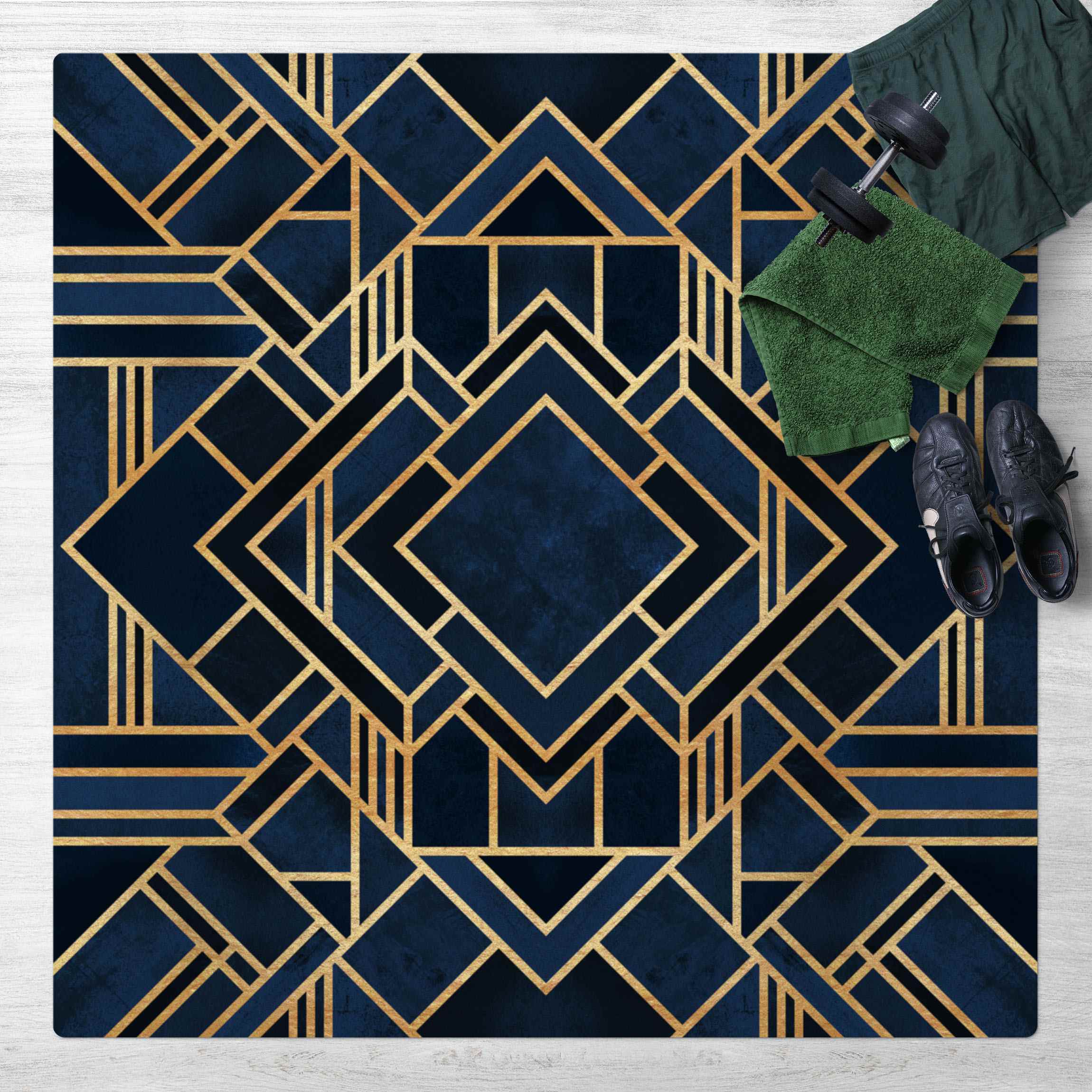 Kork-Teppich Art Deco Gold