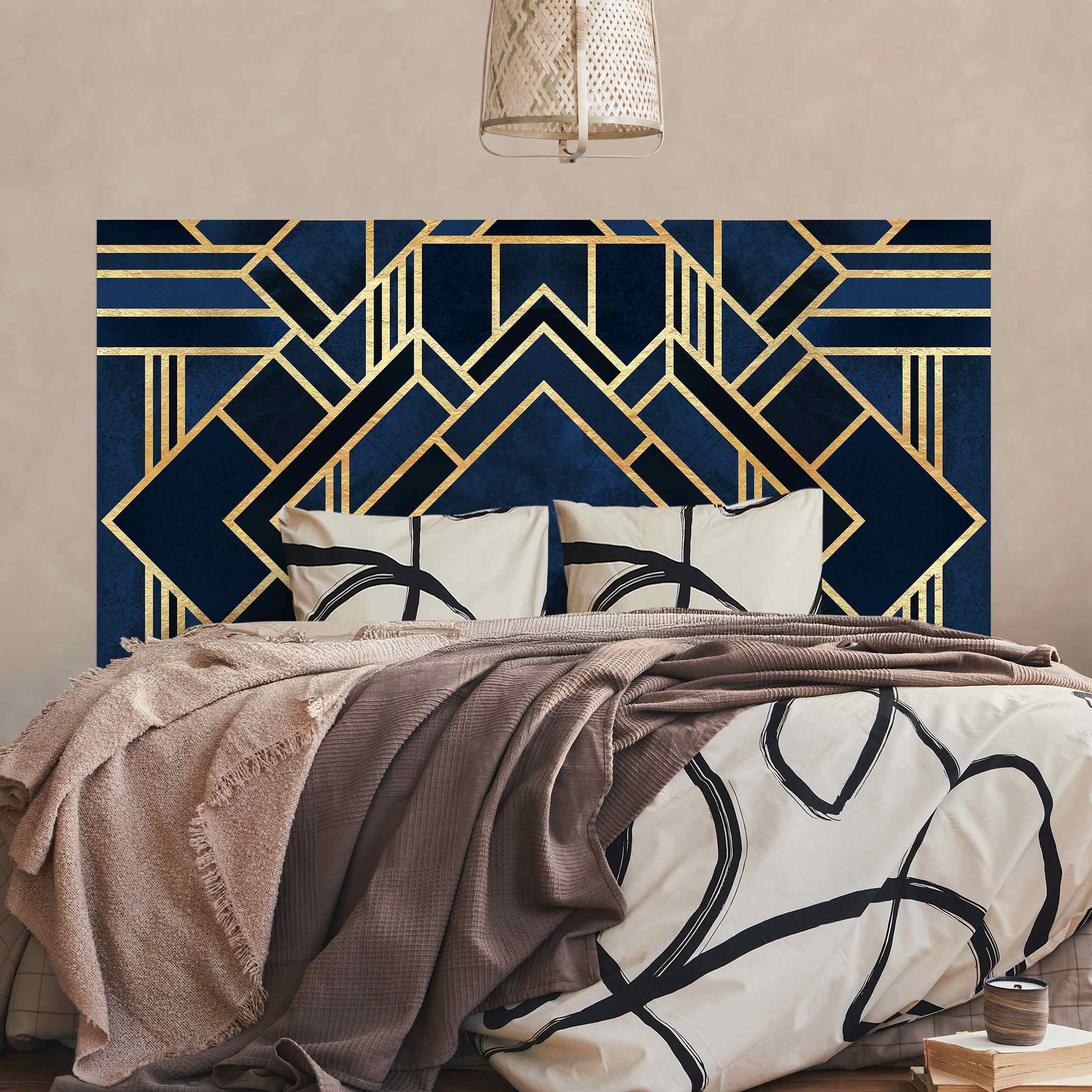 Kopfteil Bett Art Deco Gold