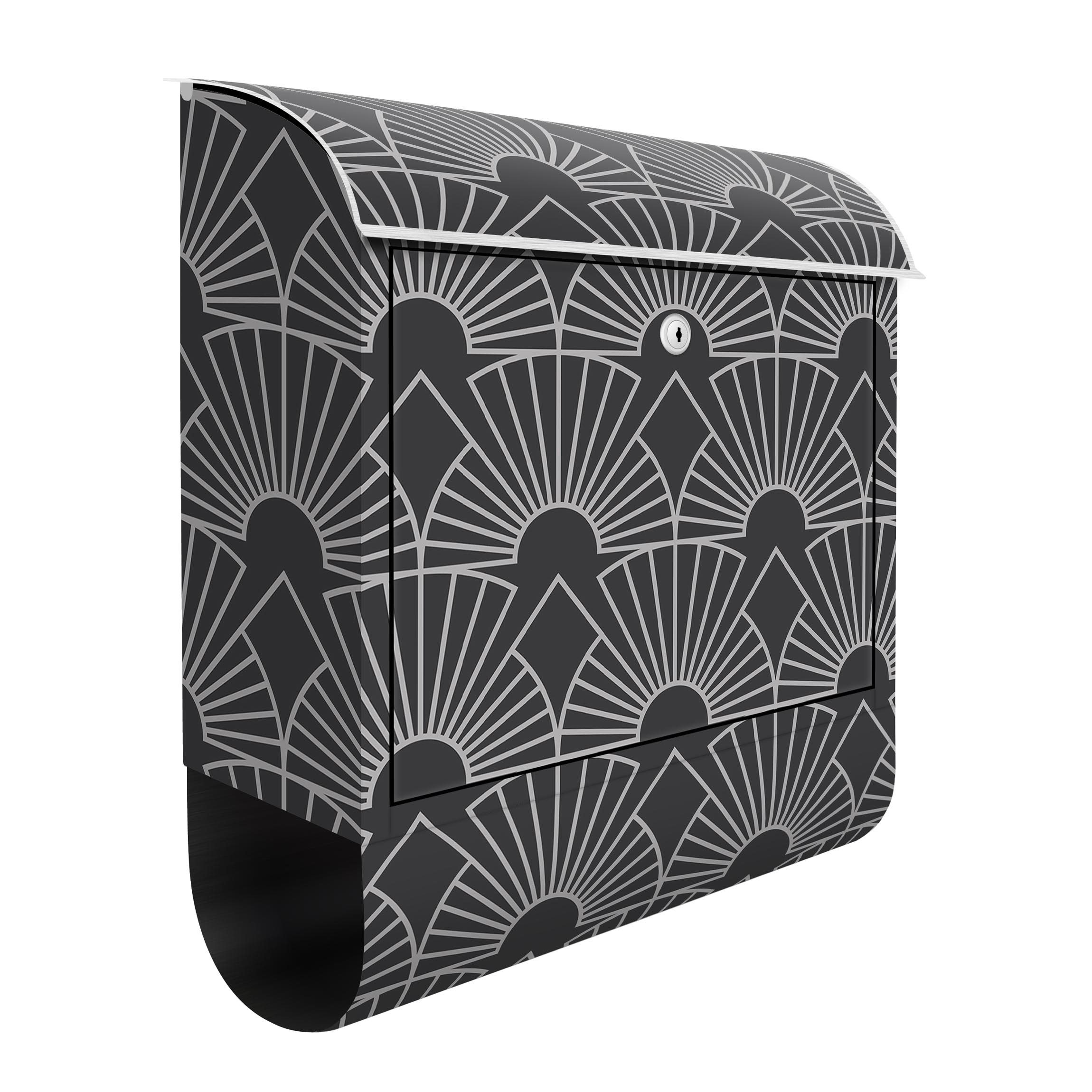 Briefkasten Art Deco Strahlende Bögen Linienmuster