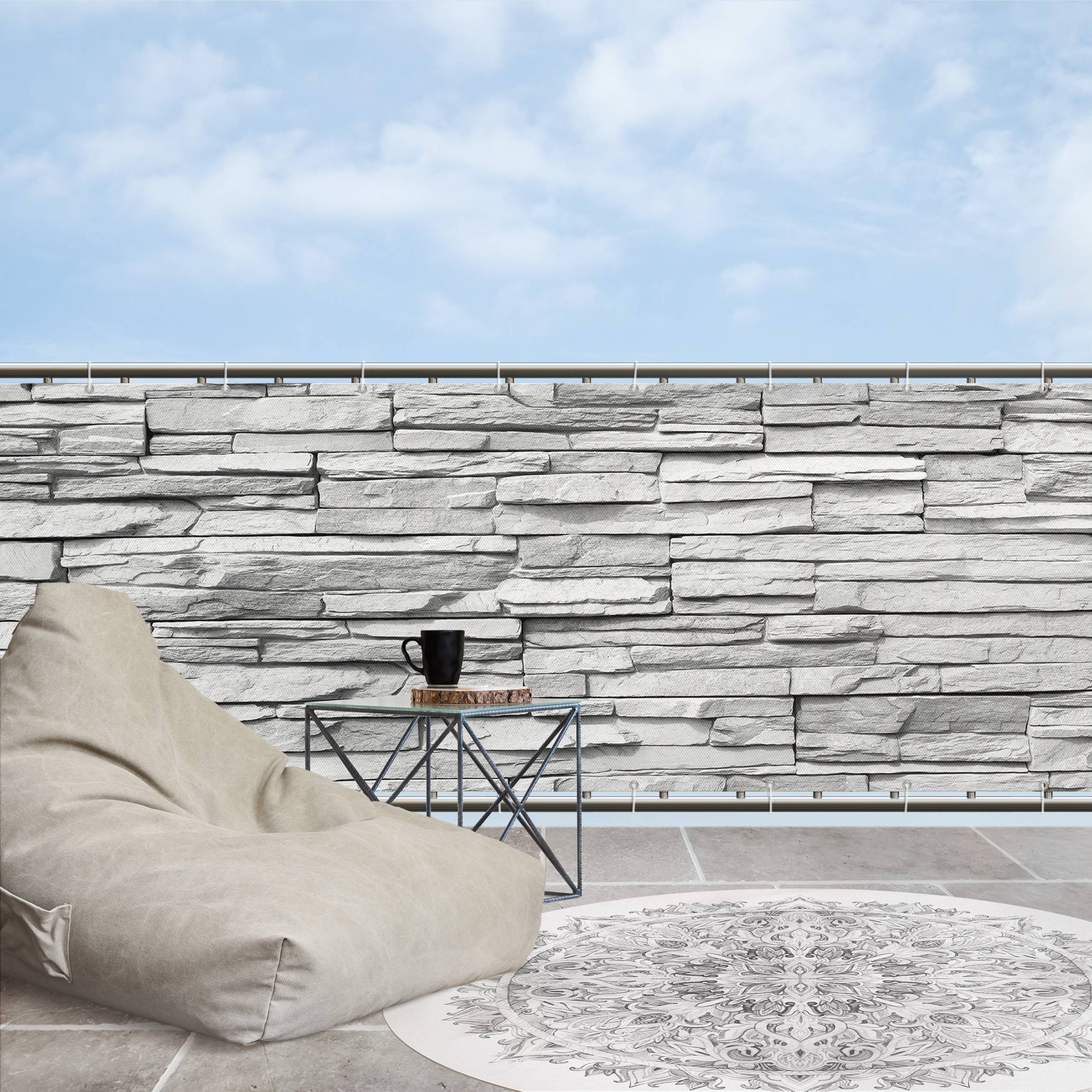 Balkon Sichtschutz Ashlar Masonry
