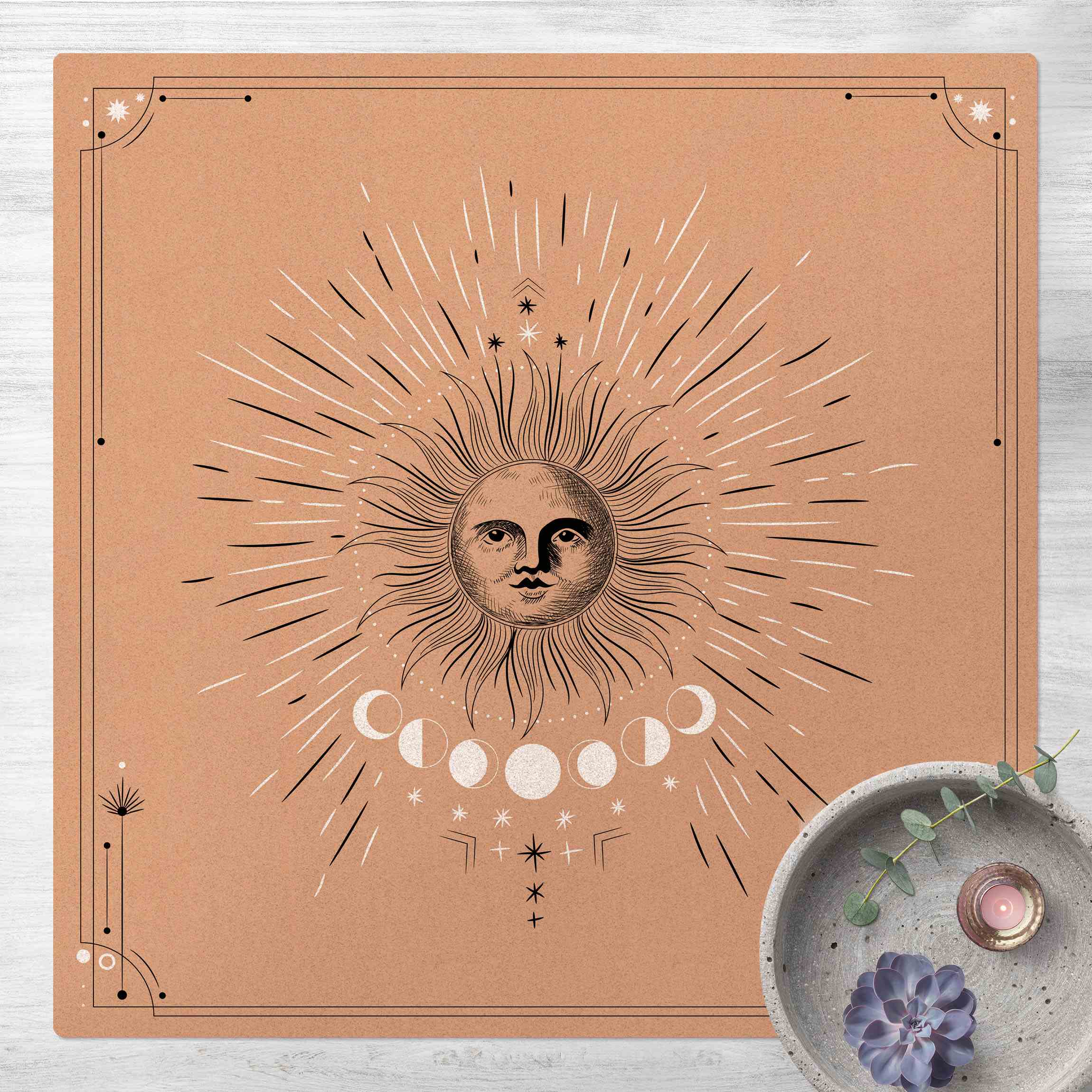 Kork-Teppich Astrologie Im Mittelpunkt die Sonne