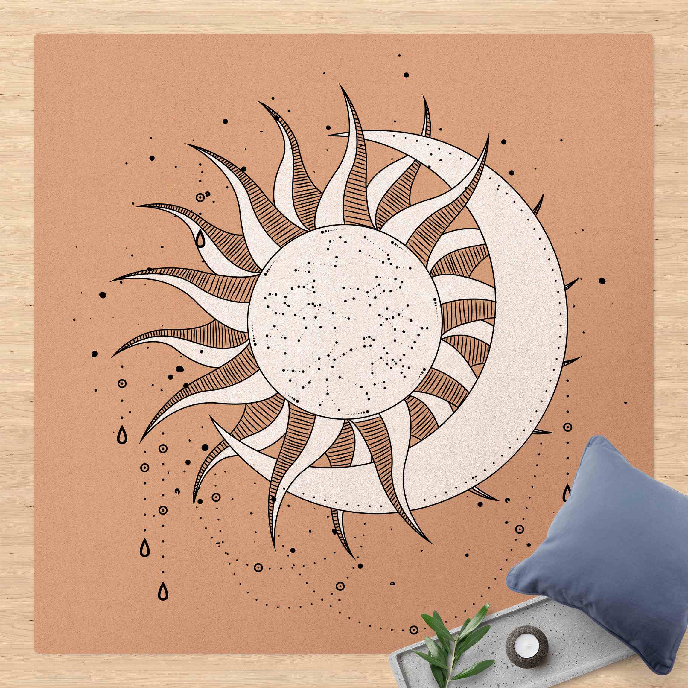 Kork-Teppich Astrologie Sonnenmond Konstellation