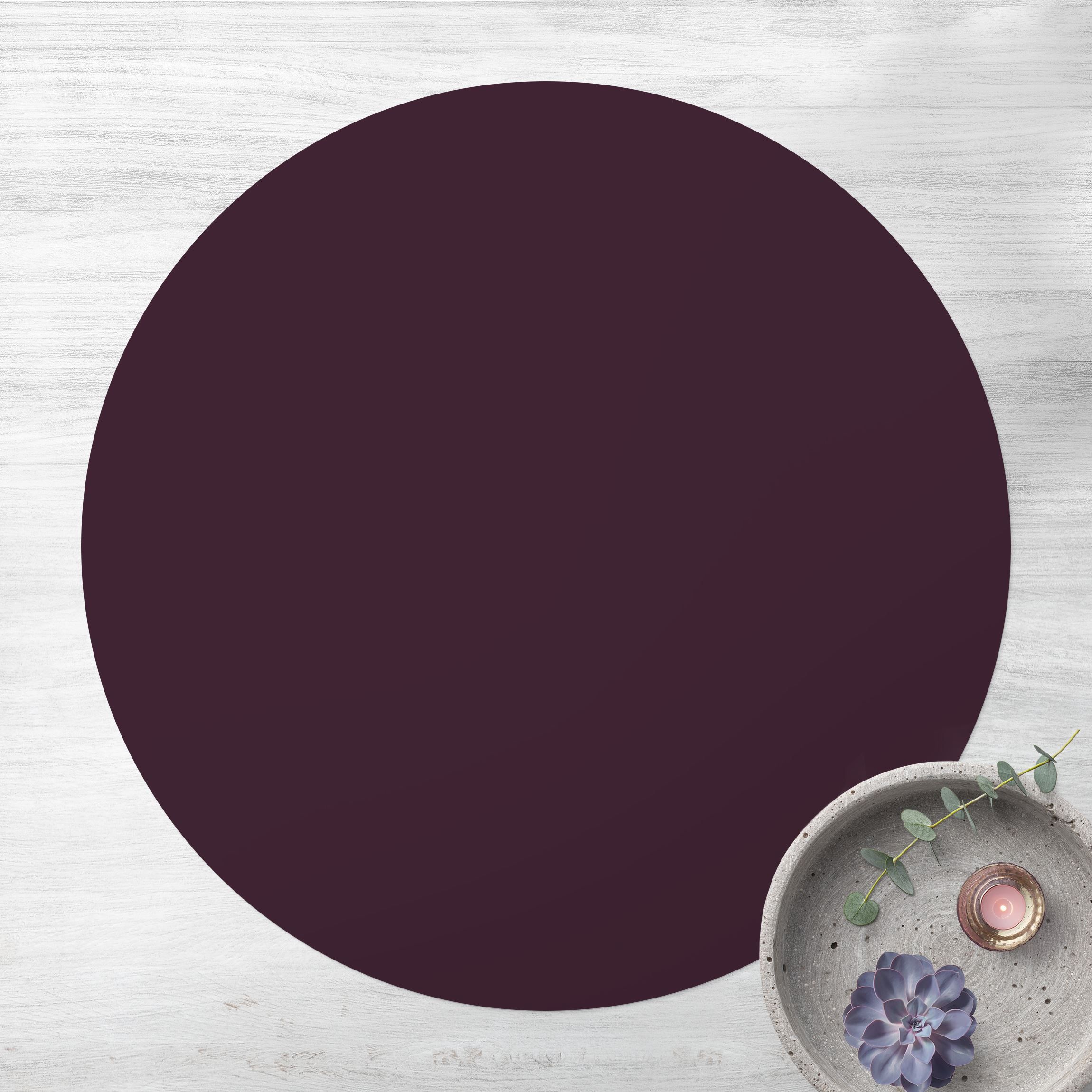 Runder Vinyl-Teppich Aubergine