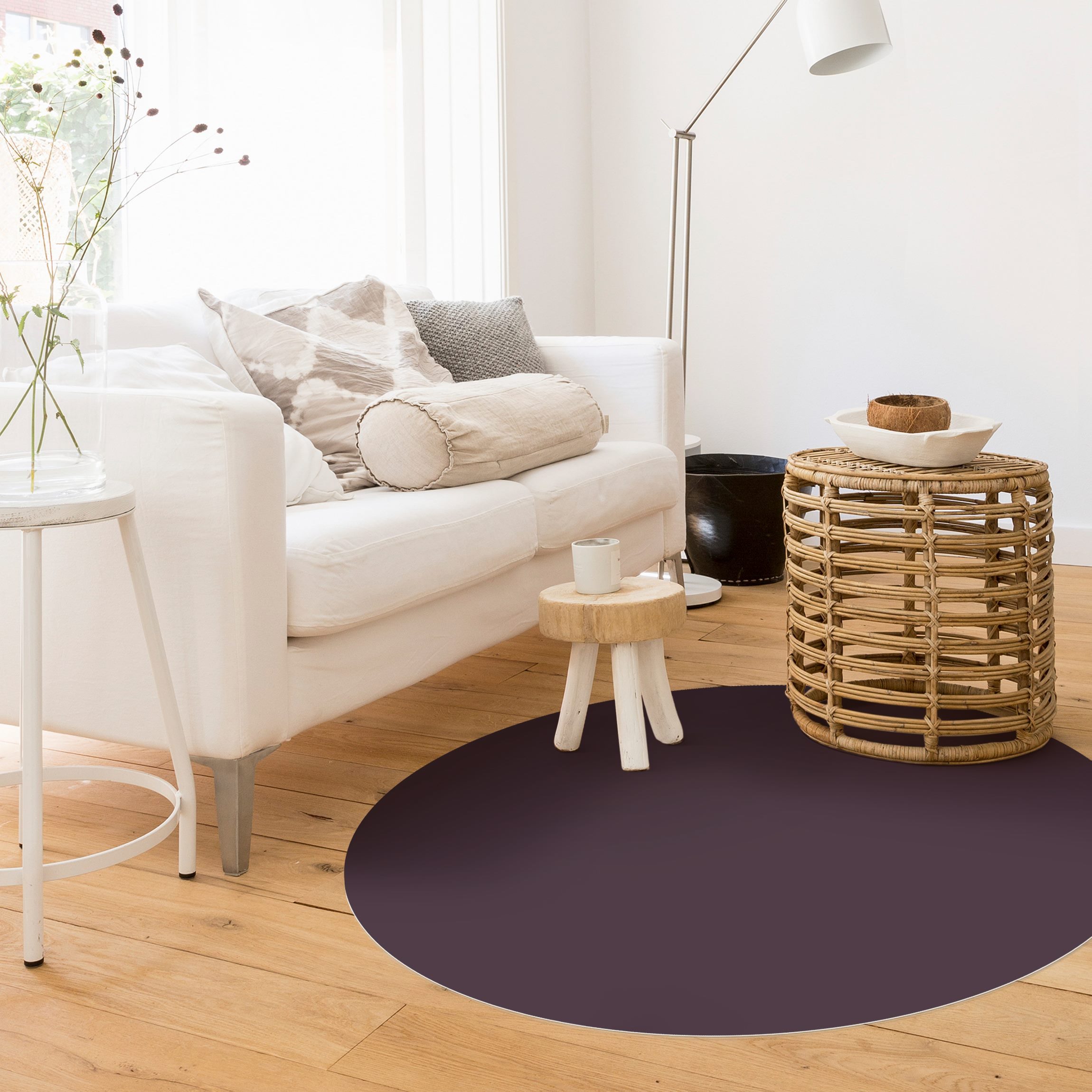 Runder Vinyl-Teppich Aubergine