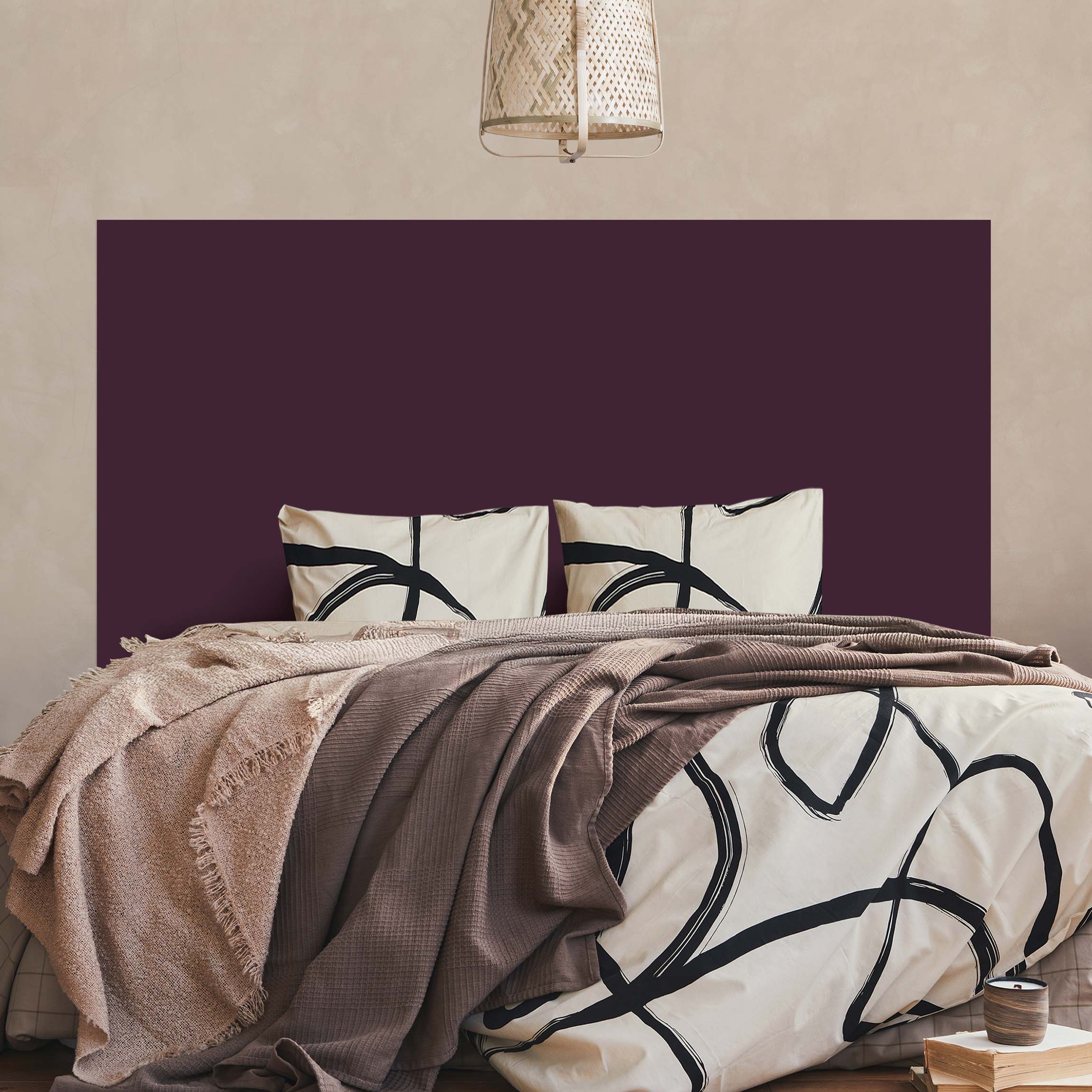 Kopfteil Bett Aubergine