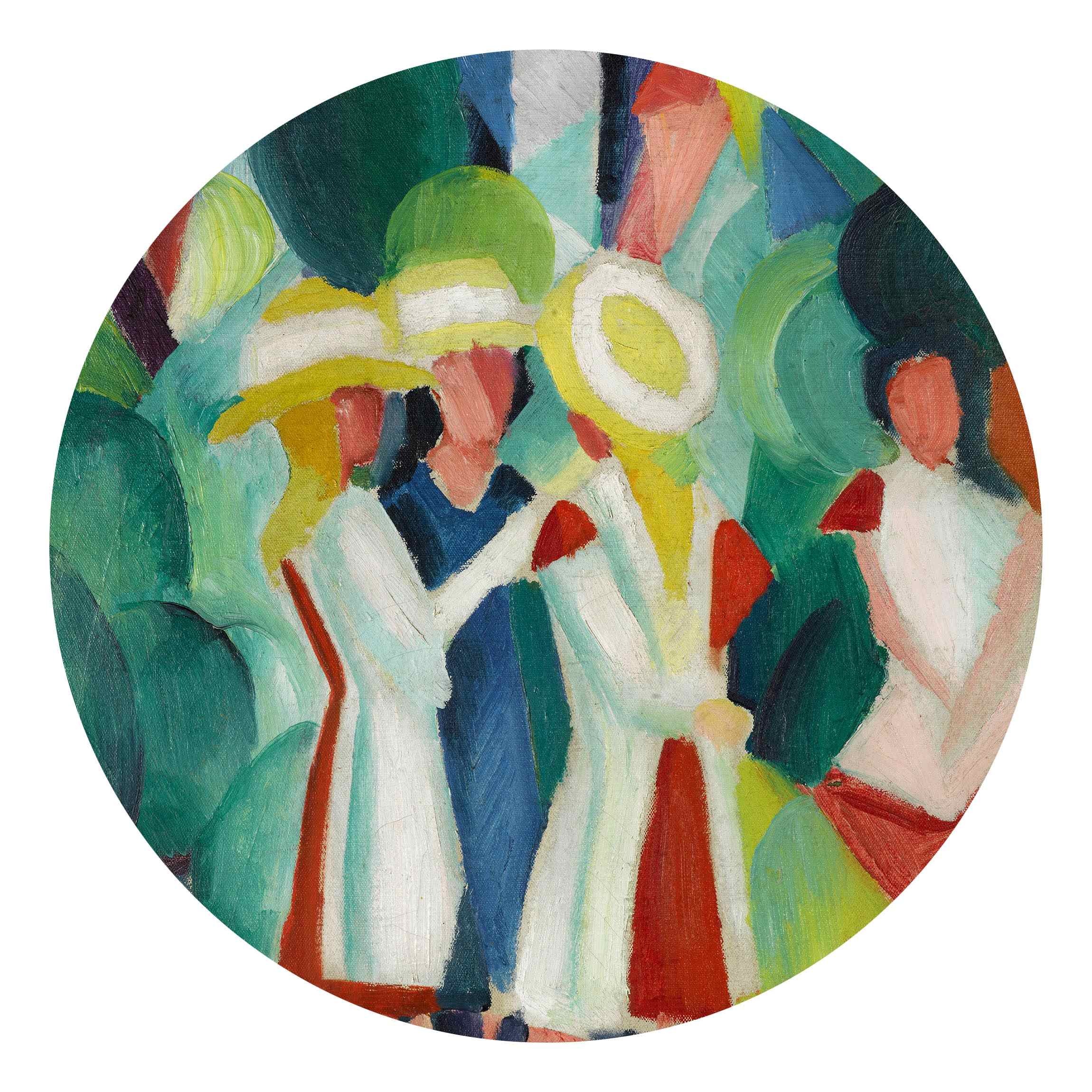 Runde Fototapete selbstklebend August Macke - Drei Mädchen