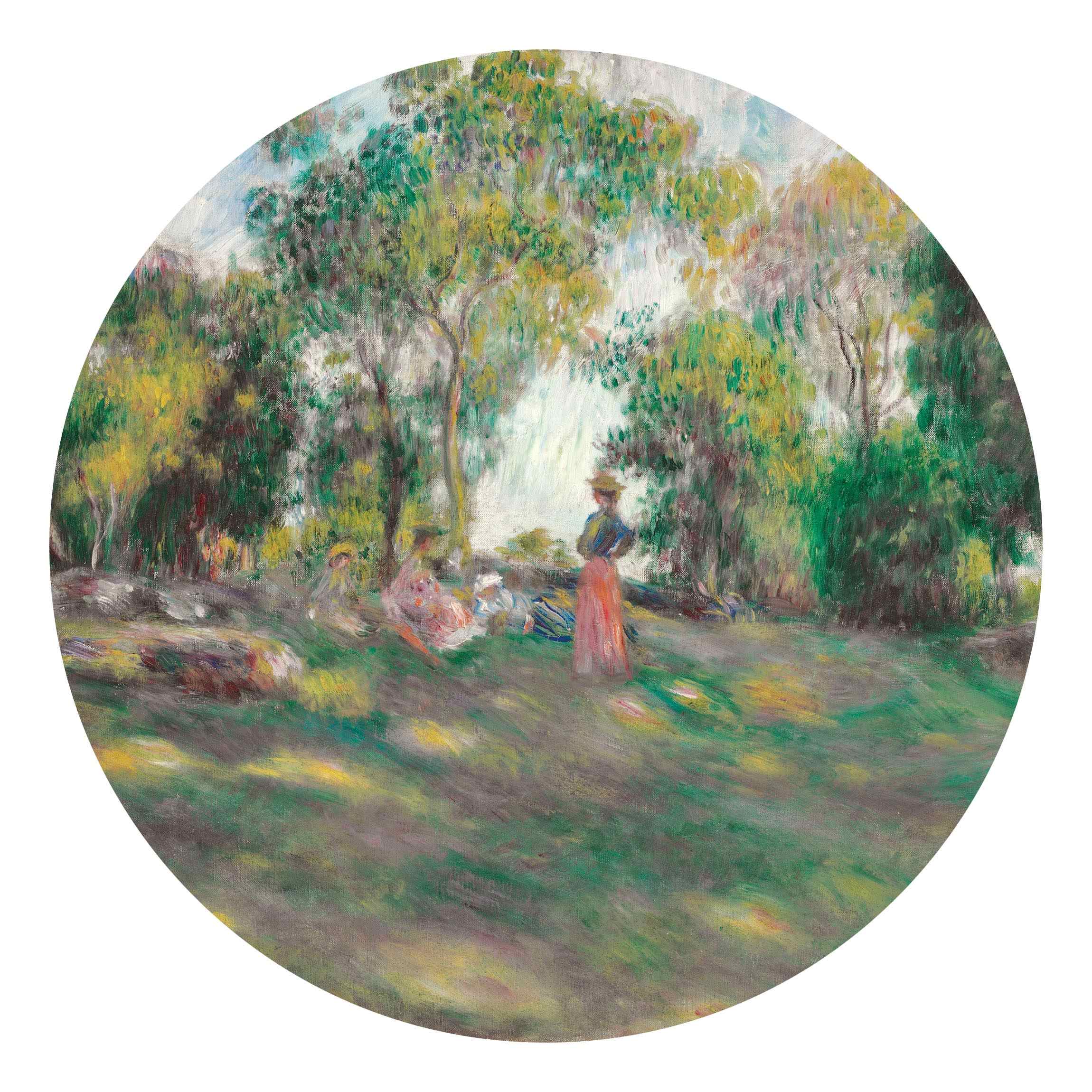 Runde Fototapete selbstklebend Auguste Renoir - Landschaft mit Figuren