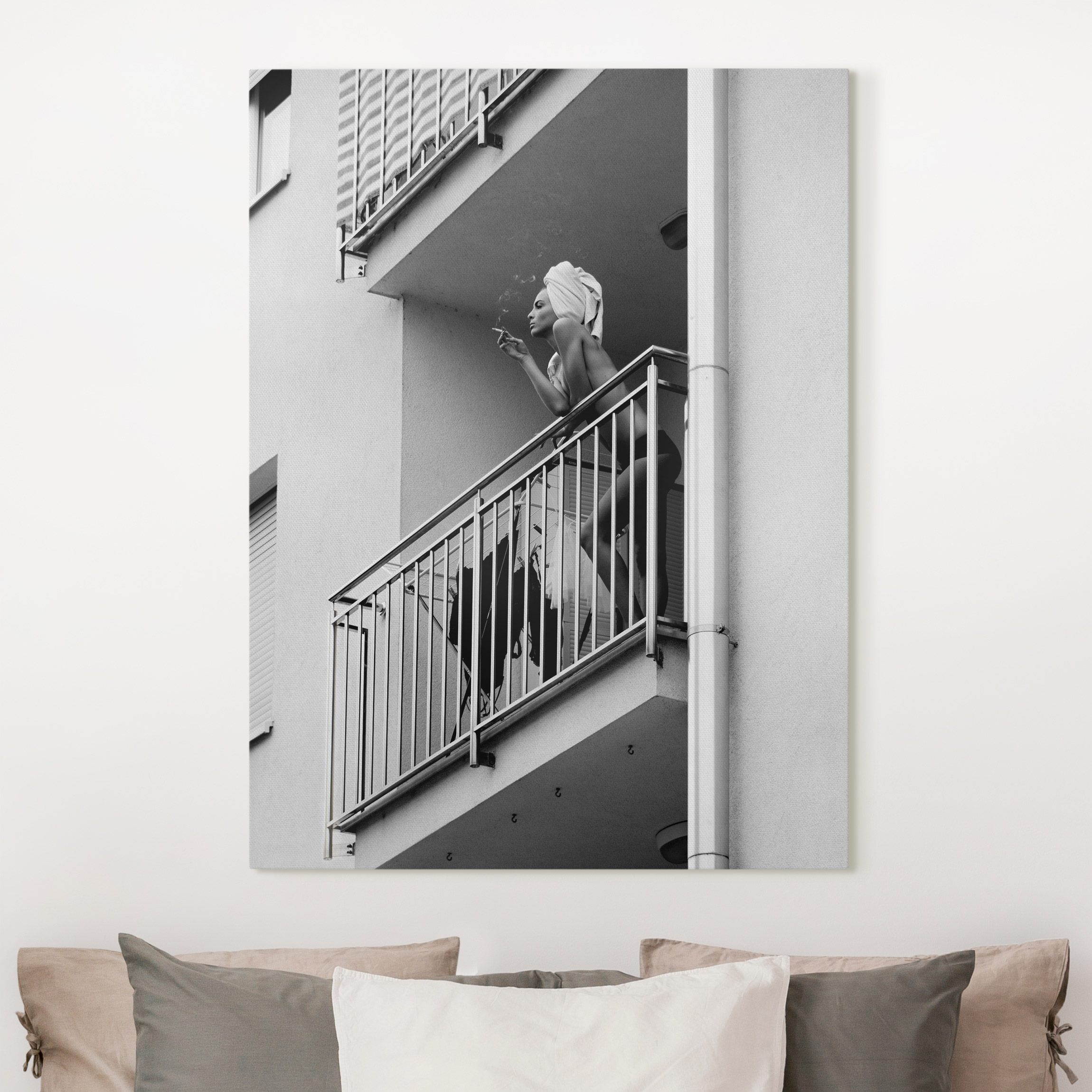 Leinwandbild Aussicht vom Balkon