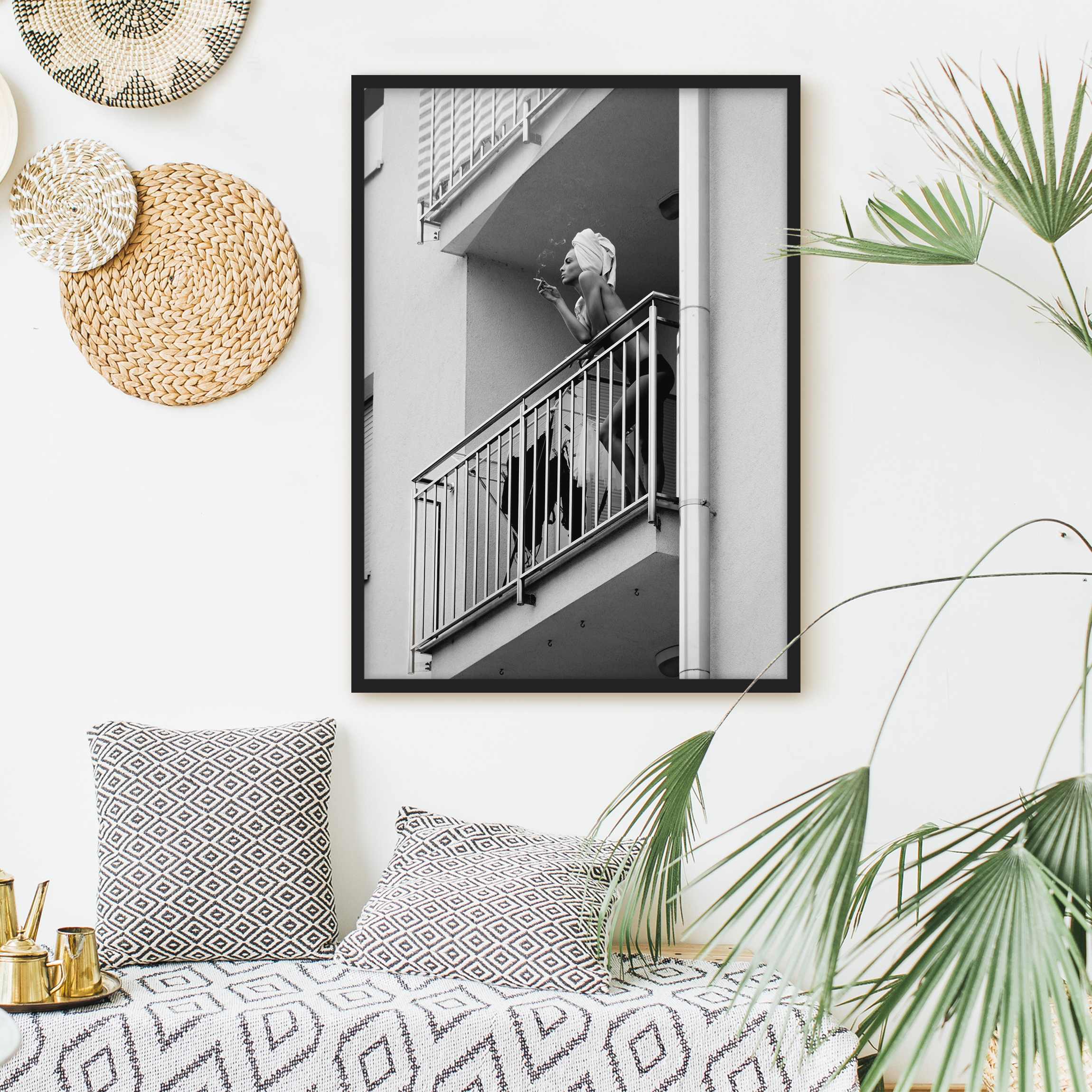 Bild mit Rahmen Aussicht vom Balkon