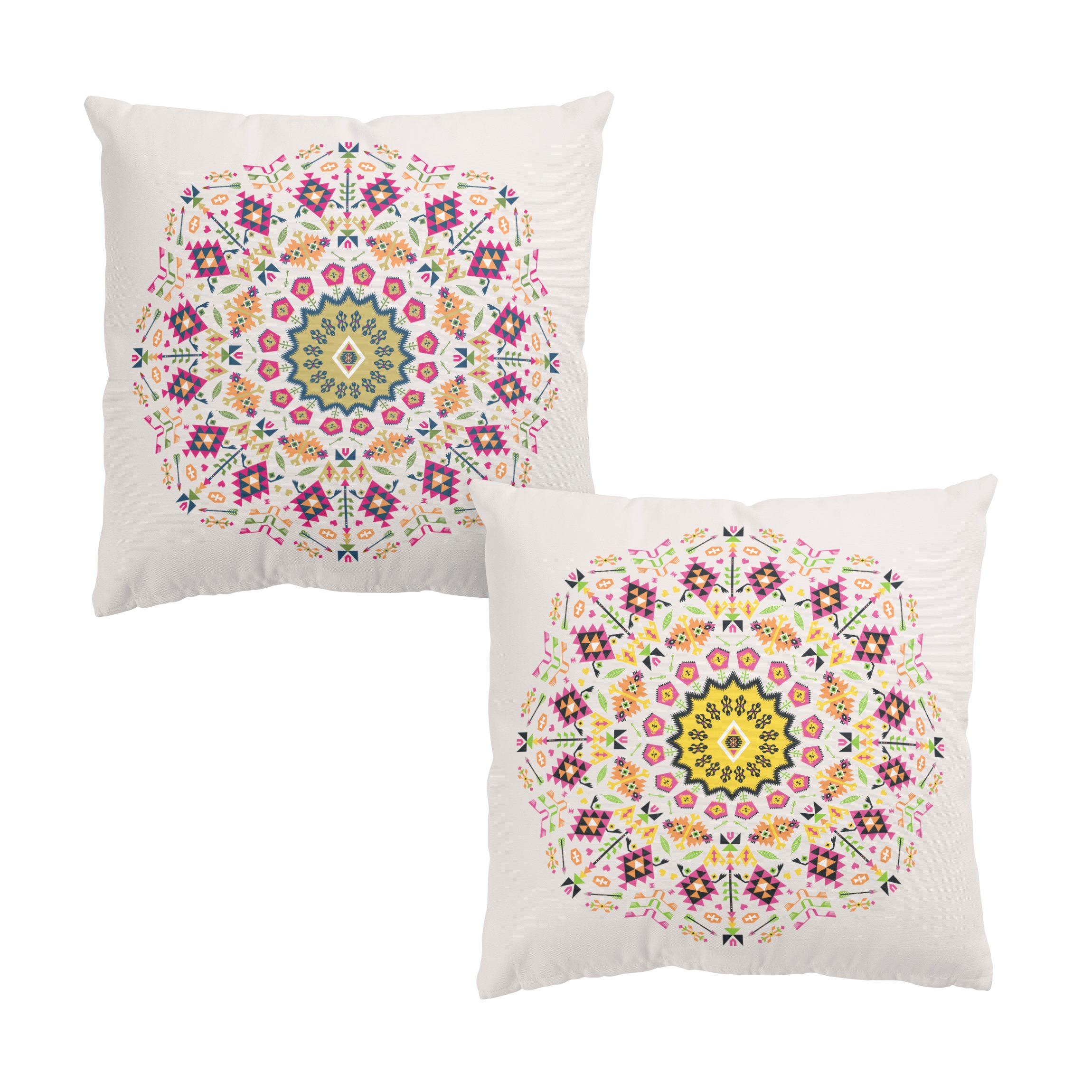 Dekokissen 2er Set Azteken Boho Mandala Duo I