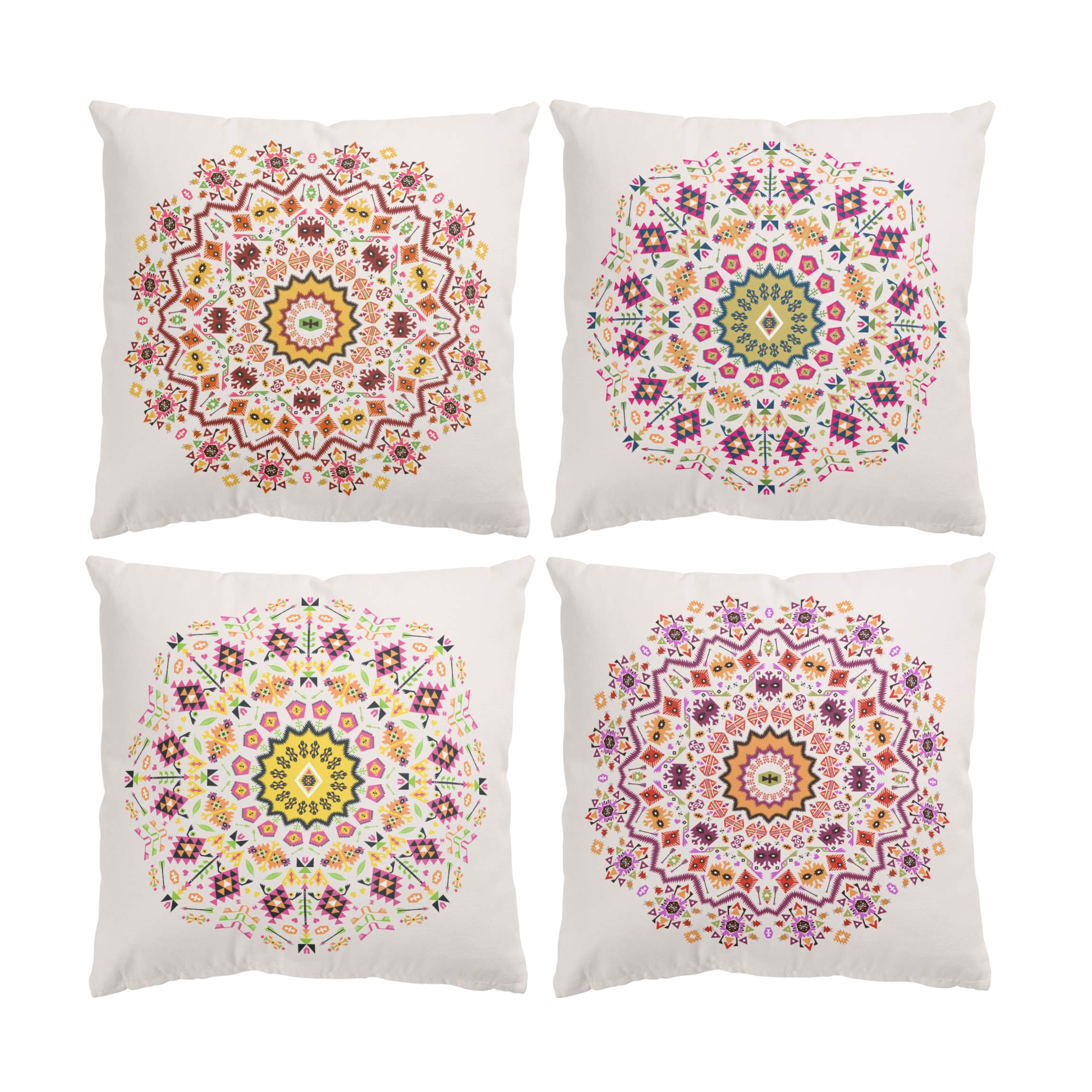 Dekokissen 4er Set Azteken Boho Mandala Set