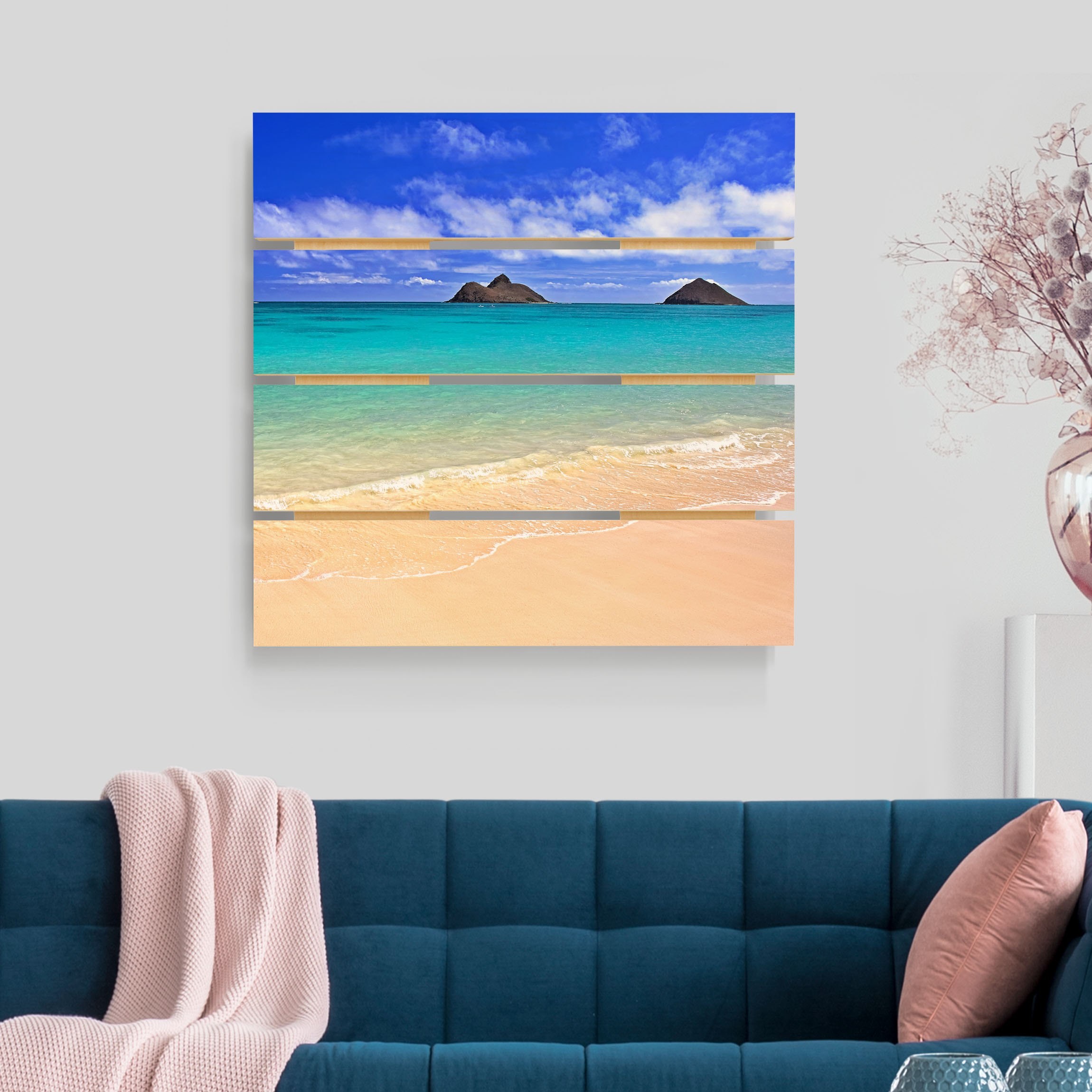 Holzbild Plankenoptik - Quadrat Paradise Beach