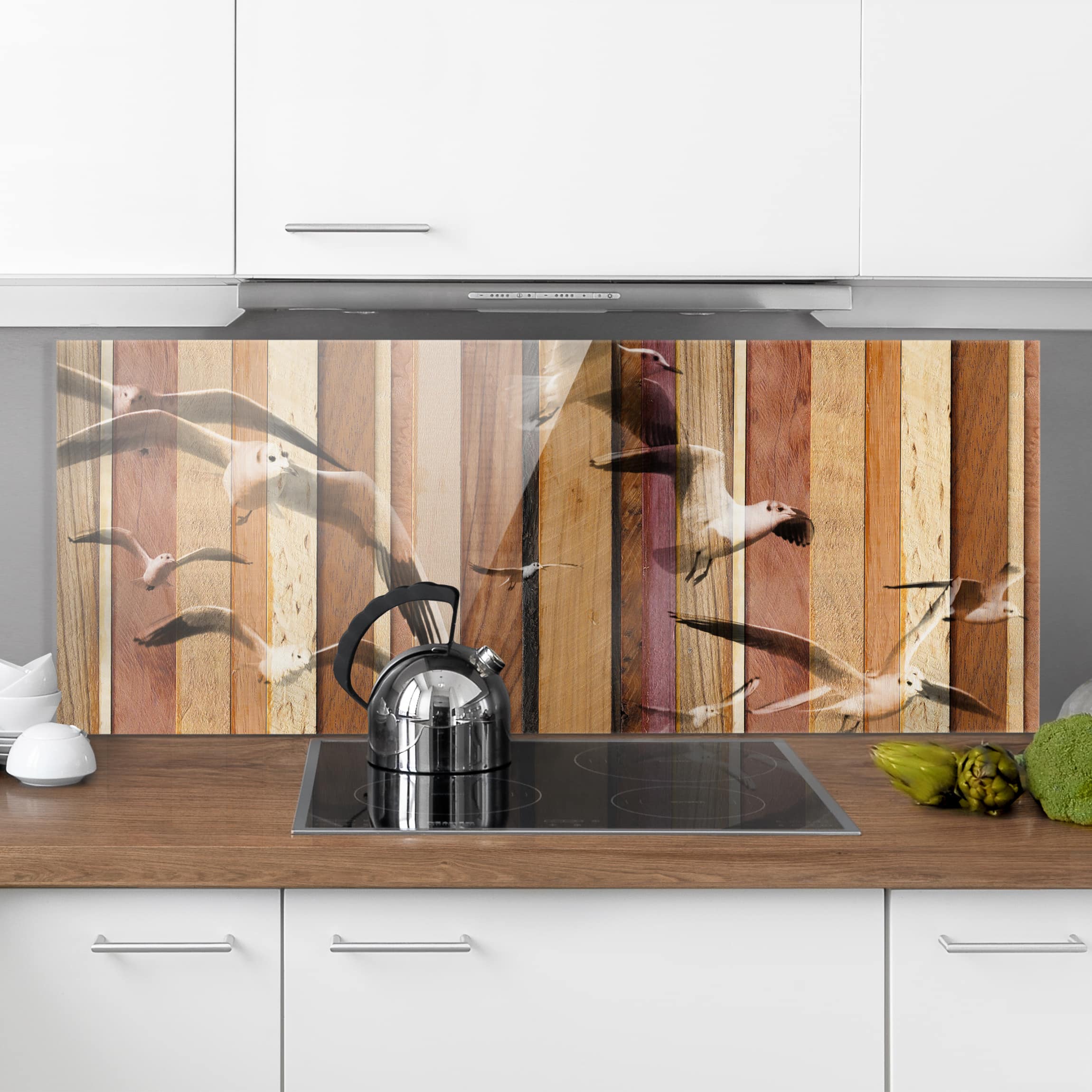 Glas Spritzschutz Seemöwen