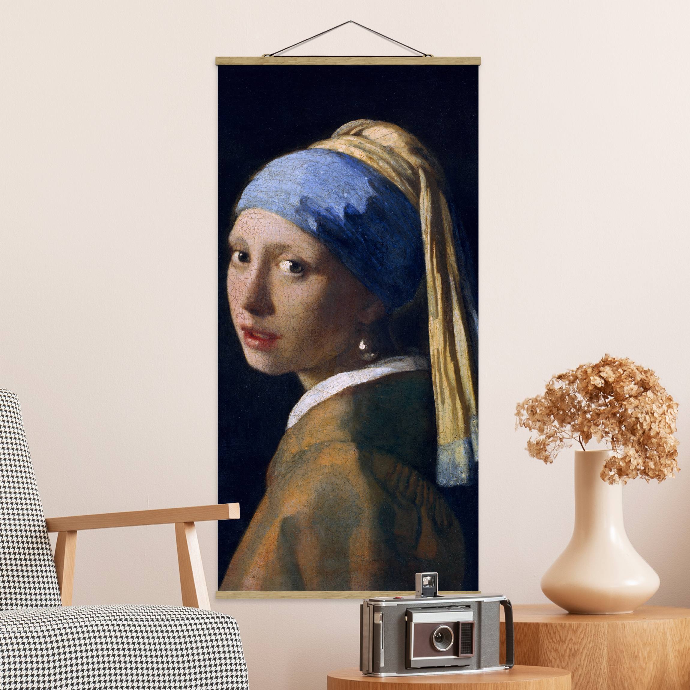 Stoffbild - Hochformat Jan Vermeer van Delft - Das Mädchen mit dem Perlenohrgehänge