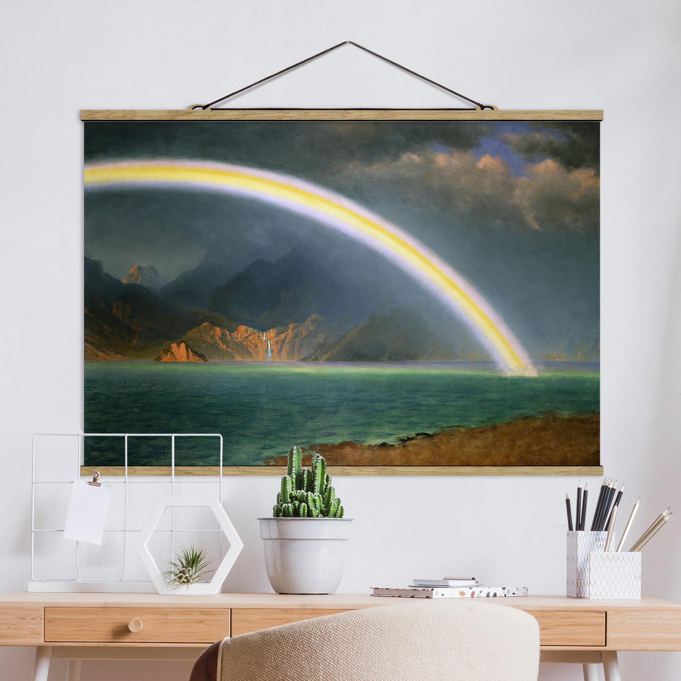Stoffbild - Querformat Albert Bierstadt - Regenbogen über Jenny Lake