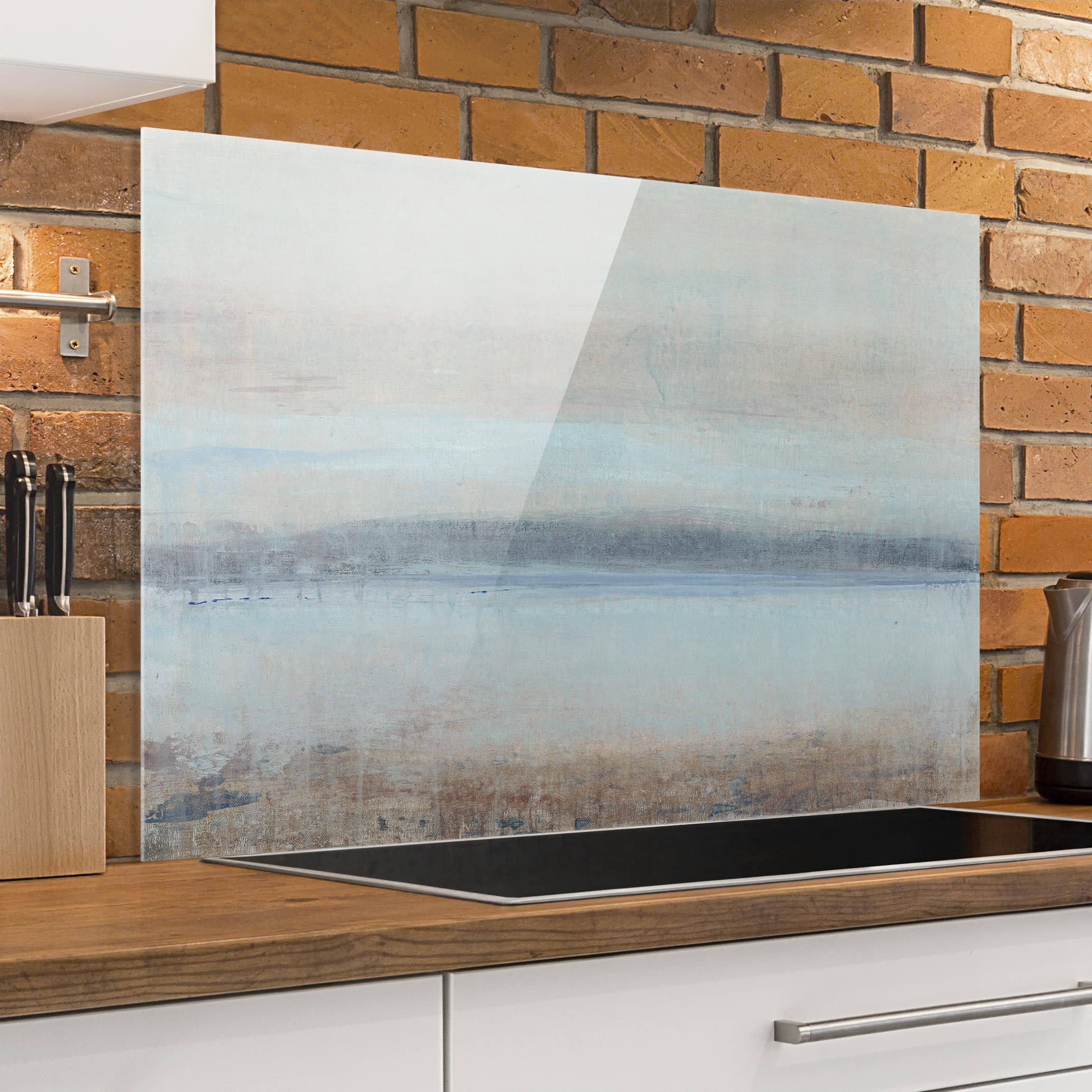 Glas Spritzschutz - Querformat 3:2 Horizont über Blau I