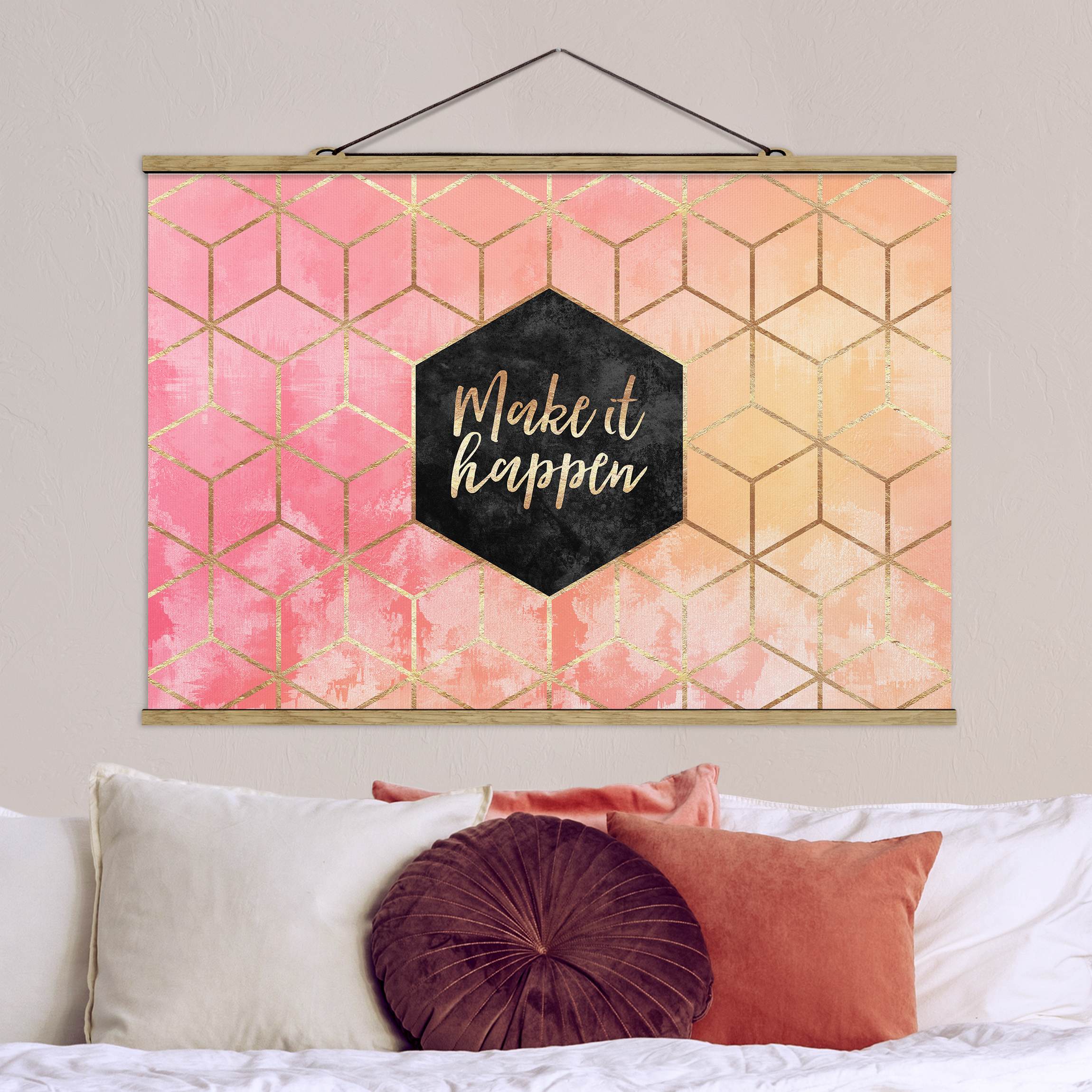 Stoffbild - Querformat Make It Happen Geometrie Pastell