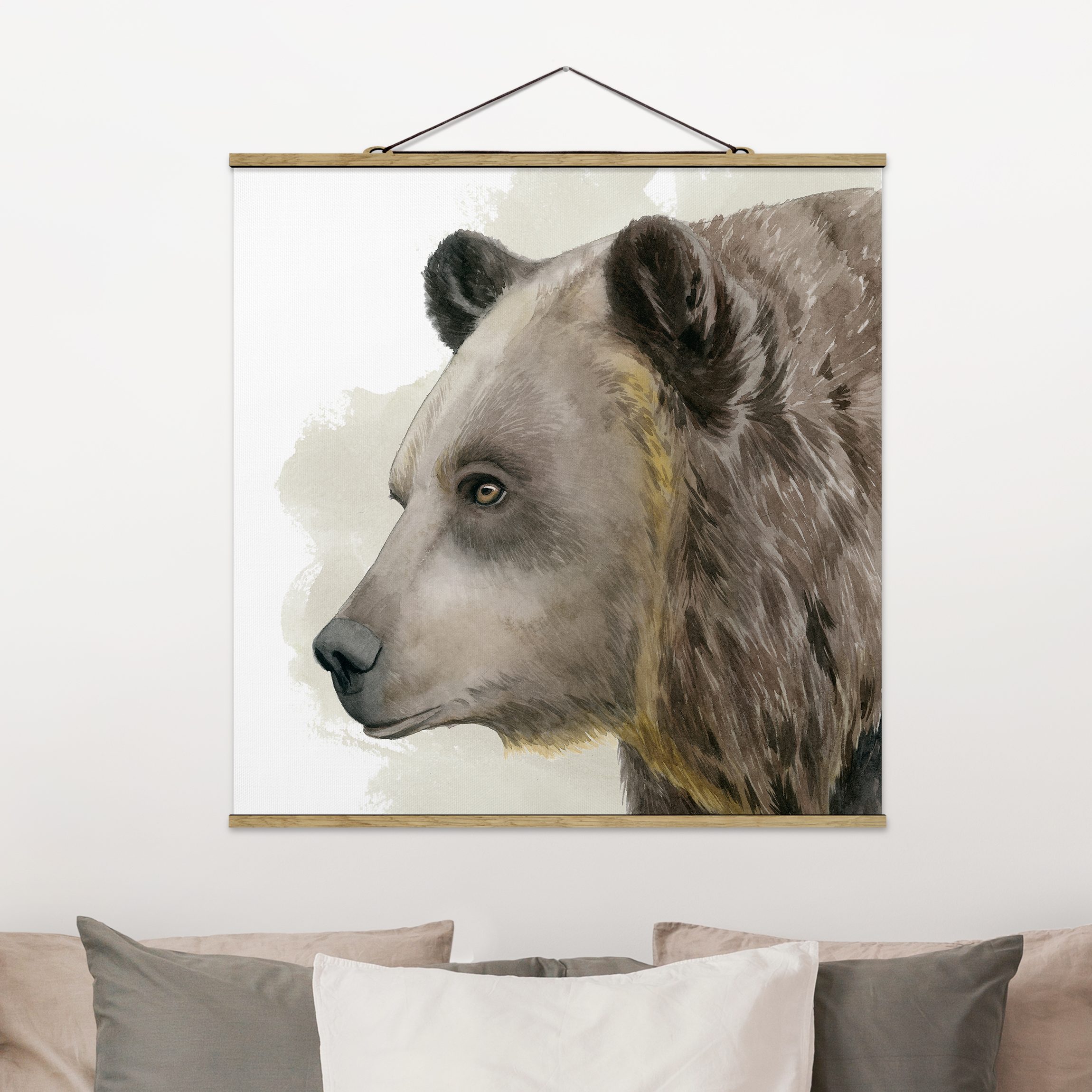 Stoffbild - Quadrat Waldfreunde - Bär