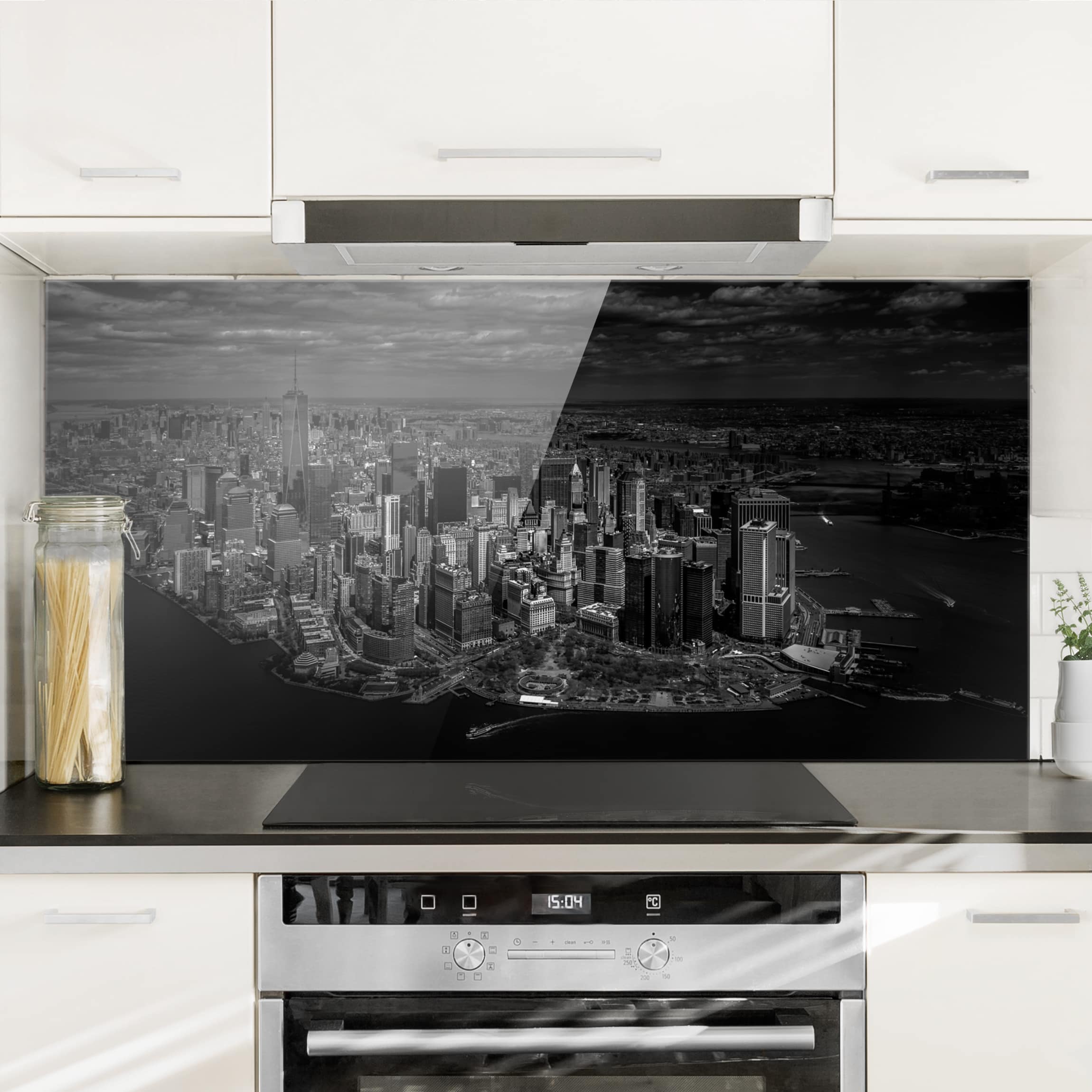 Glas Spritzschutz New York - Manhattan aus der Luft