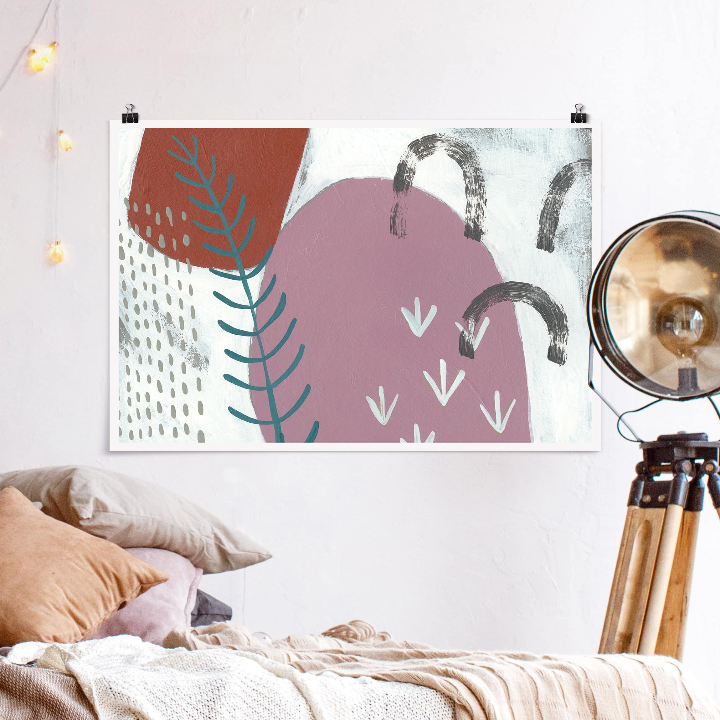 Poster - Querformat Karneval der Formen in Beere II