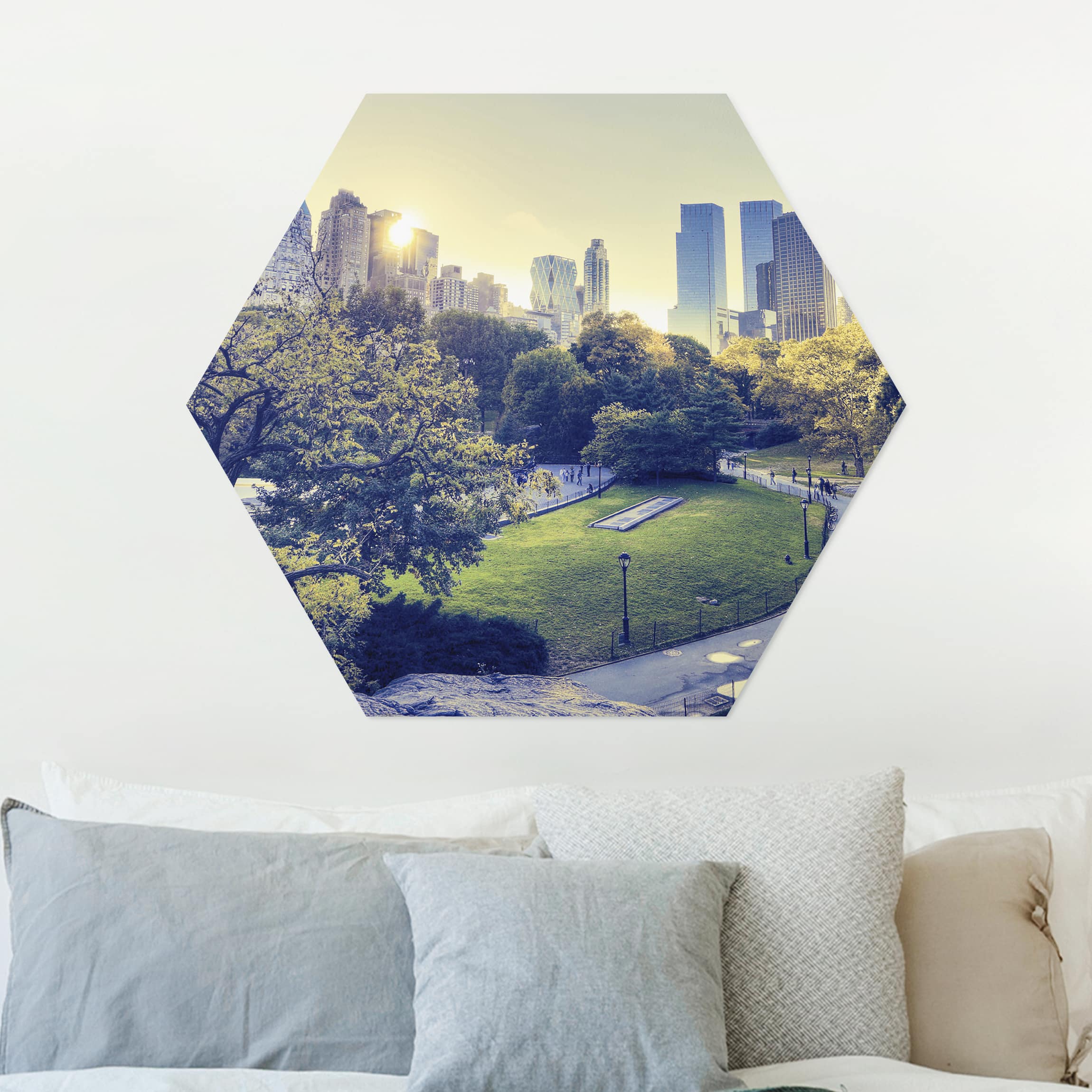 Hexagon-Alu-Dibond Bild Peaceful Central Park