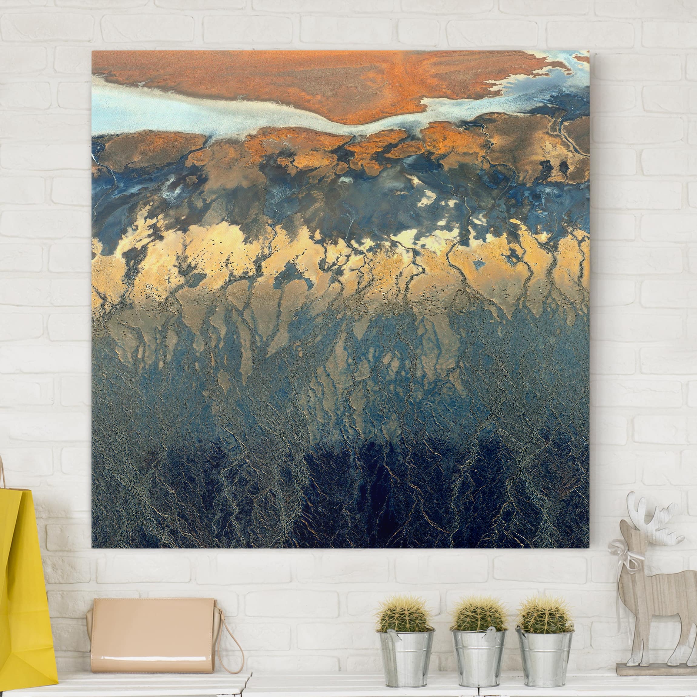 Leinwandbild - Quadrat Kalifornien aus der Luft