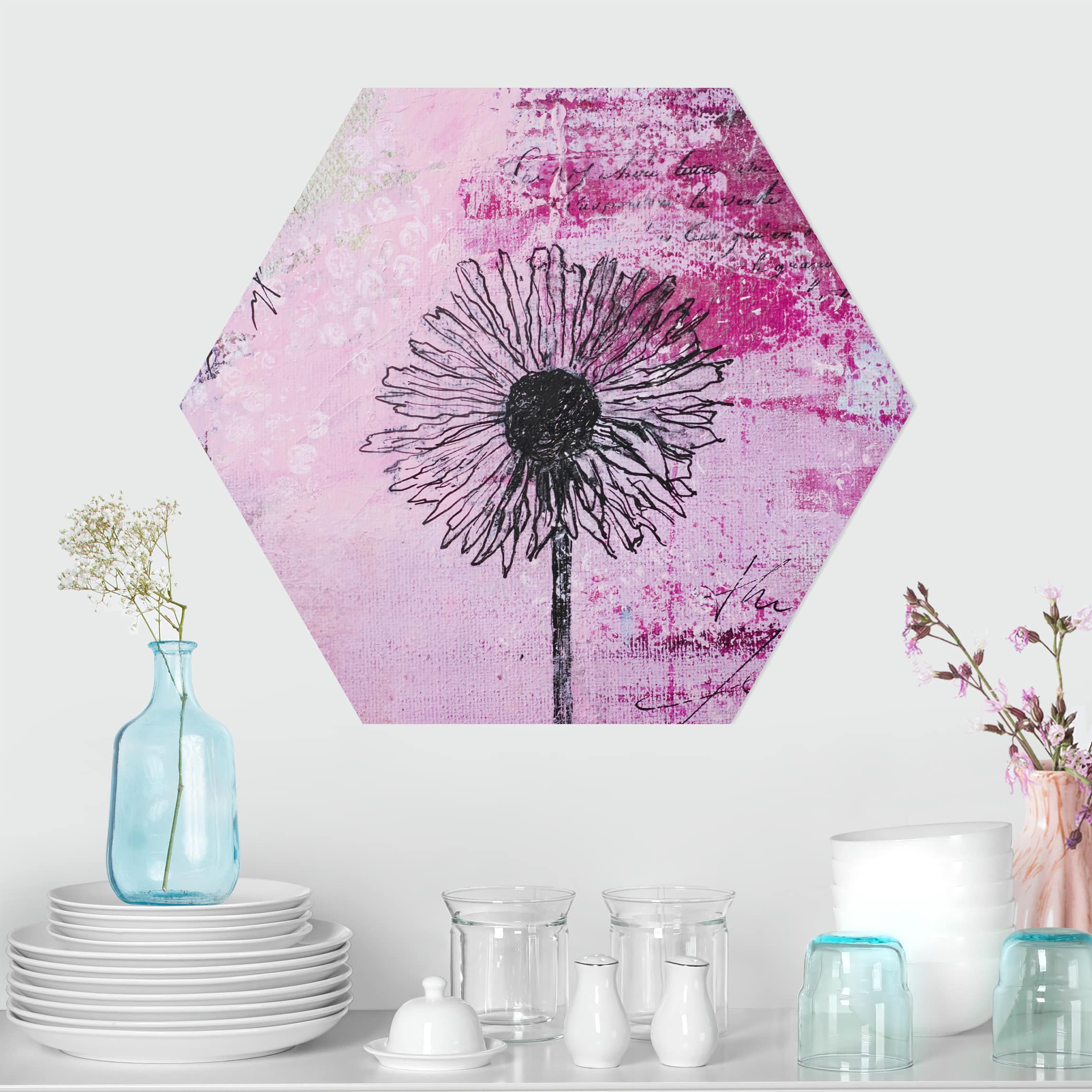 Hexagon-Alu-Dibond Bild Writing You...!