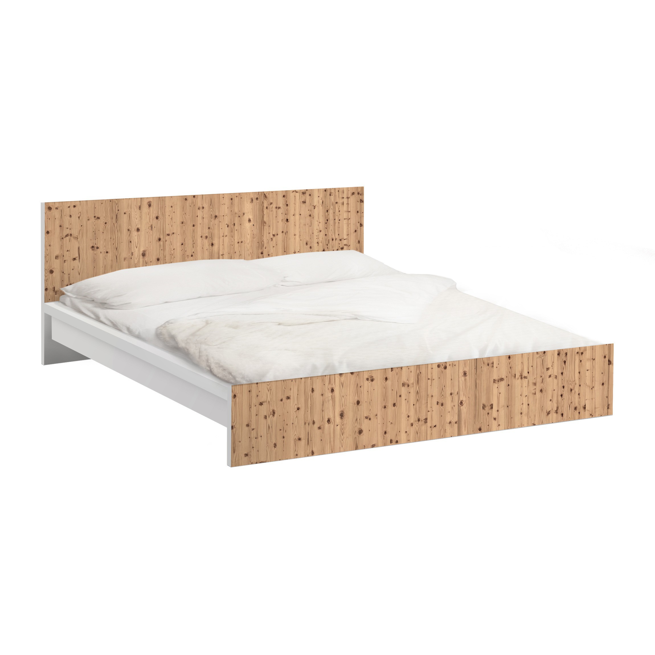 Möbelfolie für IKEA Malm Bett 140 cm Breite Antique Whitewood