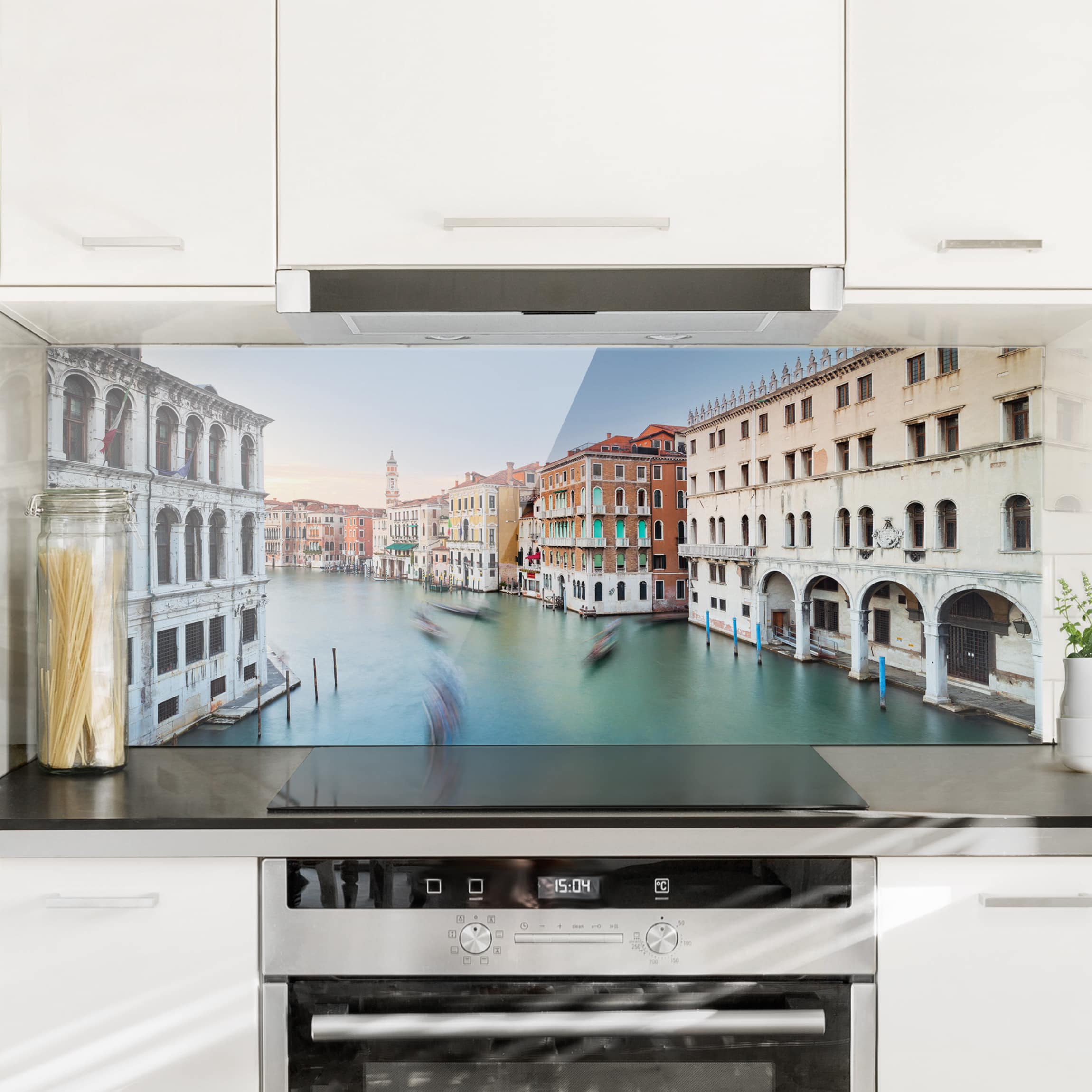 Glas Spritzschutz - Panorama Canale Grande Blick von der Rialtobrücke Venedig