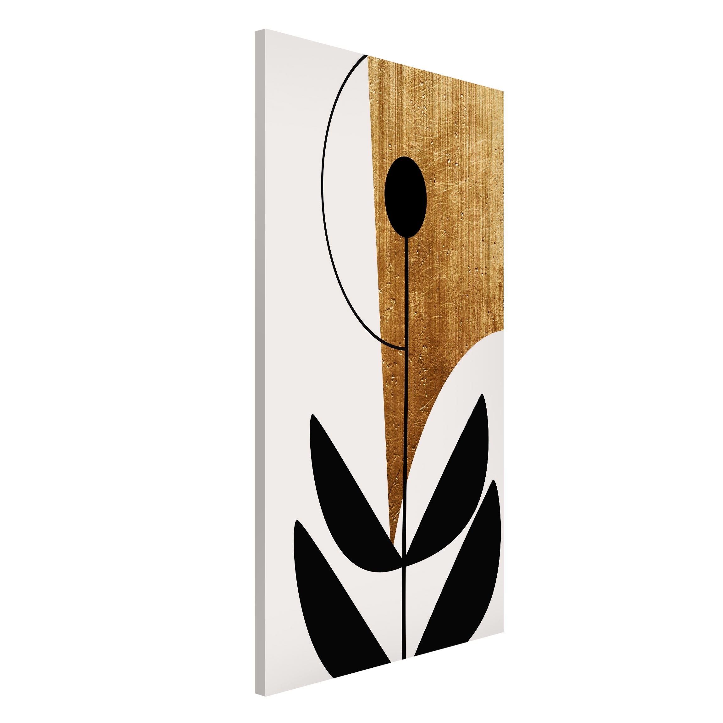 Magnettafel Abstrakte Formen - Blume Gold