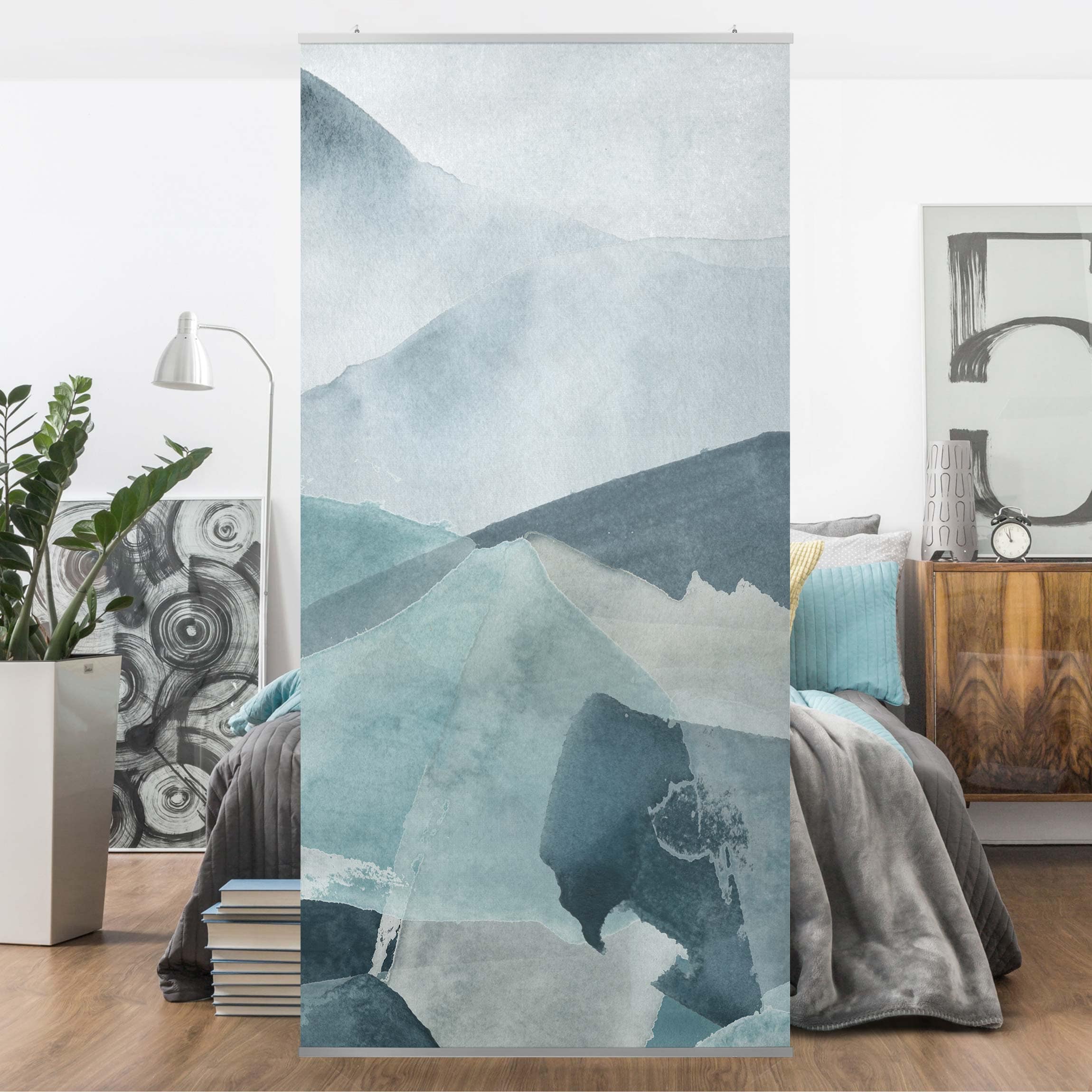 Raumteiler Wogen in Blau III