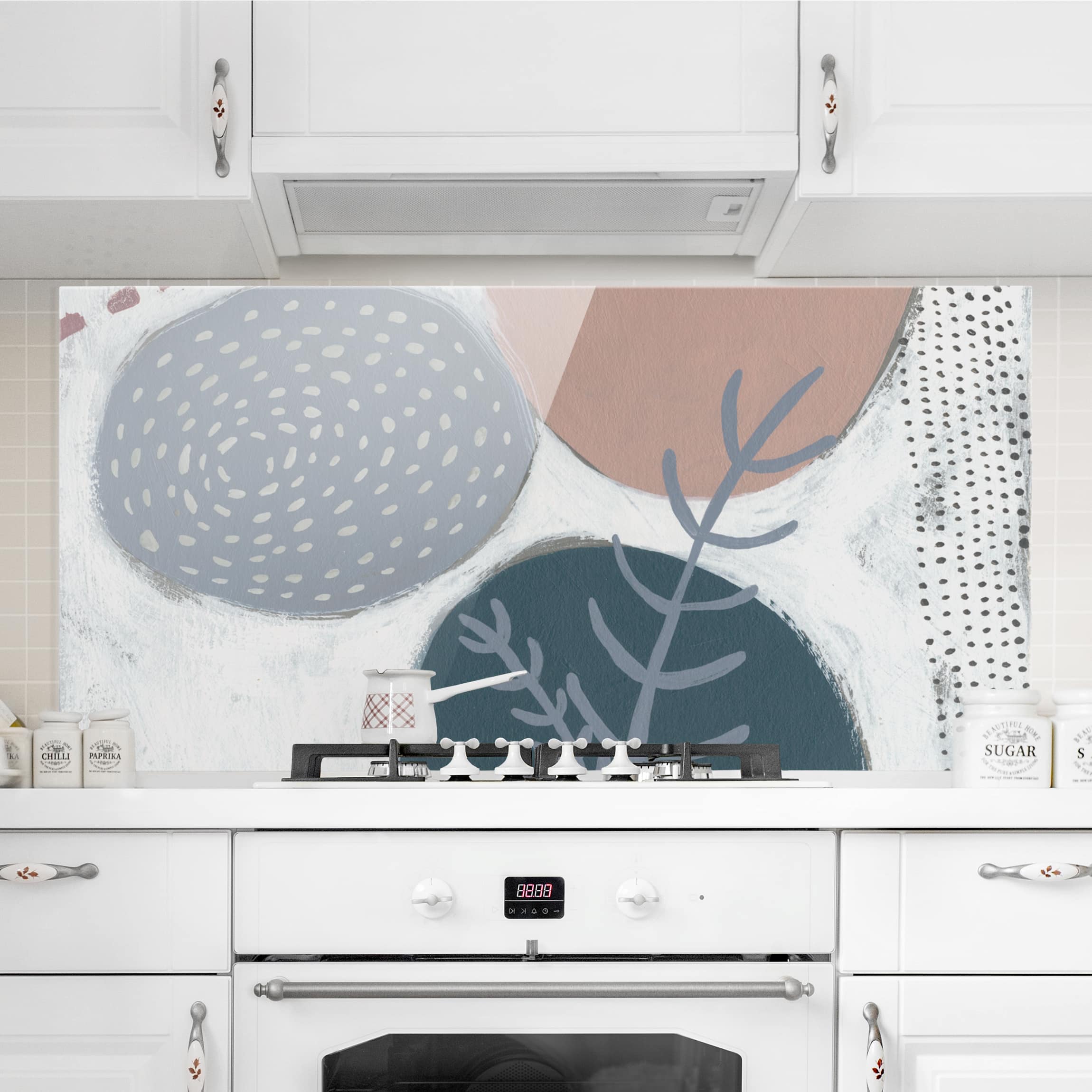 Glas Spritzschutz - Querformat 2:1 Karneval der Formen in Petrol II