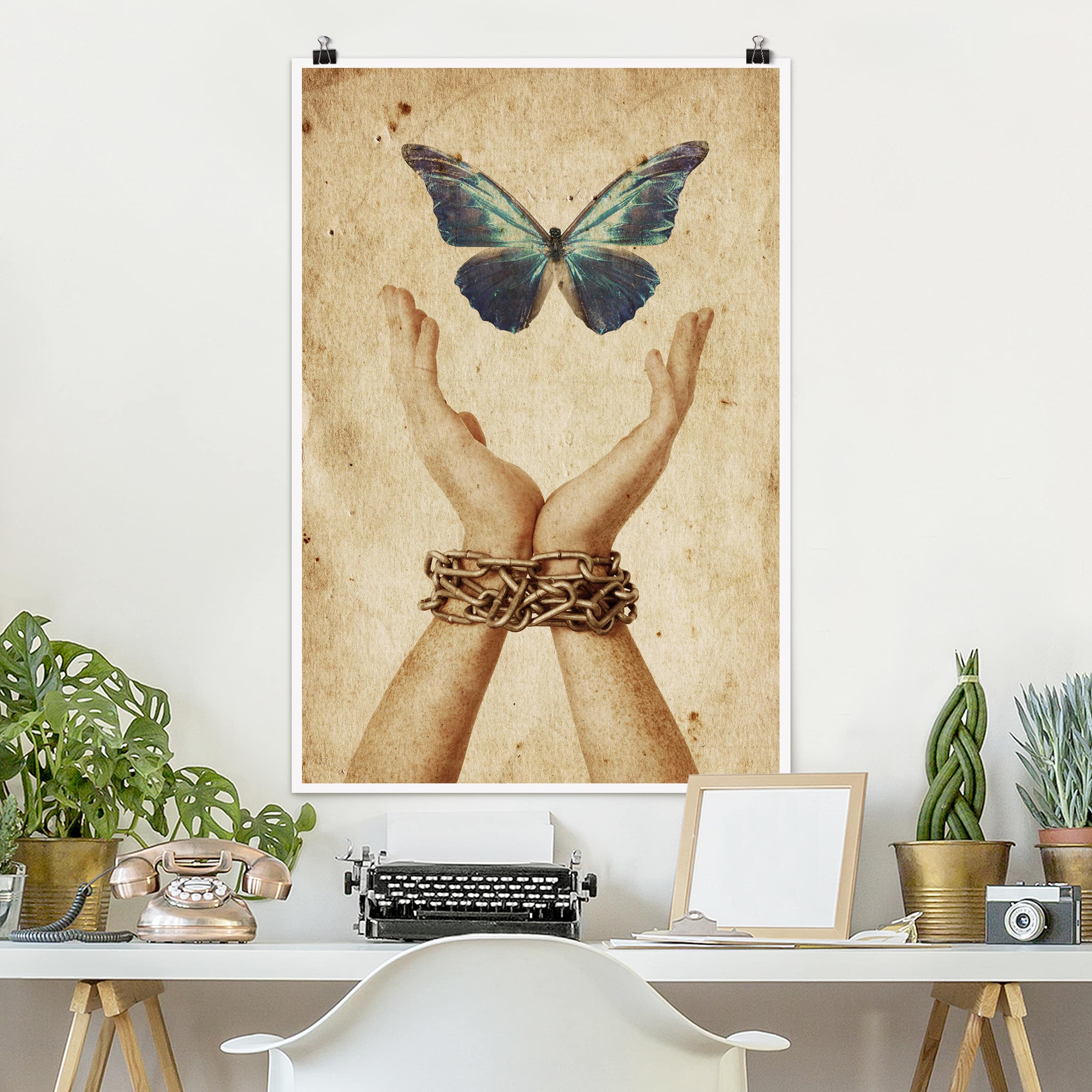 Poster - Hochformat Flieg, Schmetterling!