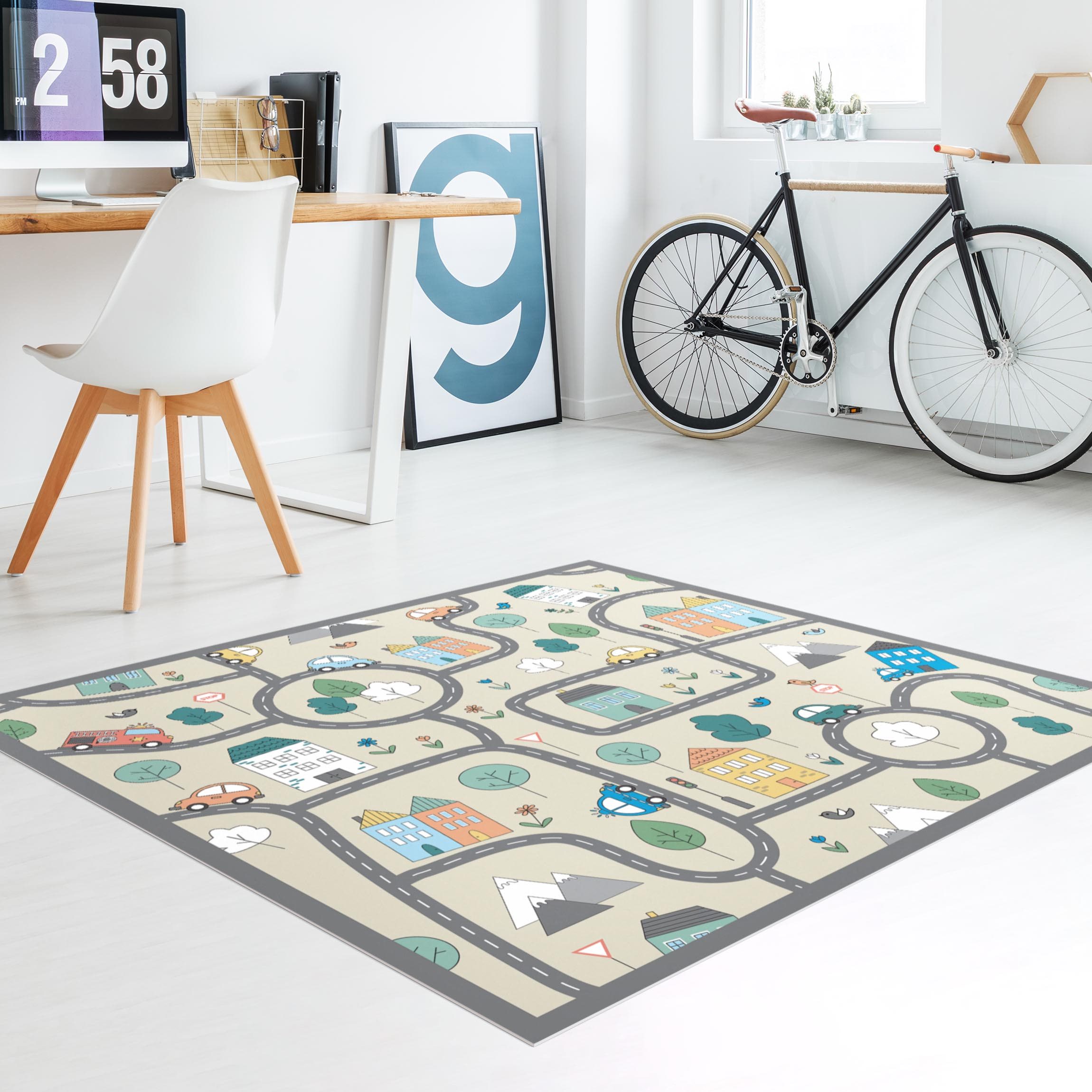 Vinylteppich Verkehrsstadt - Mit dem Auto unterwegs