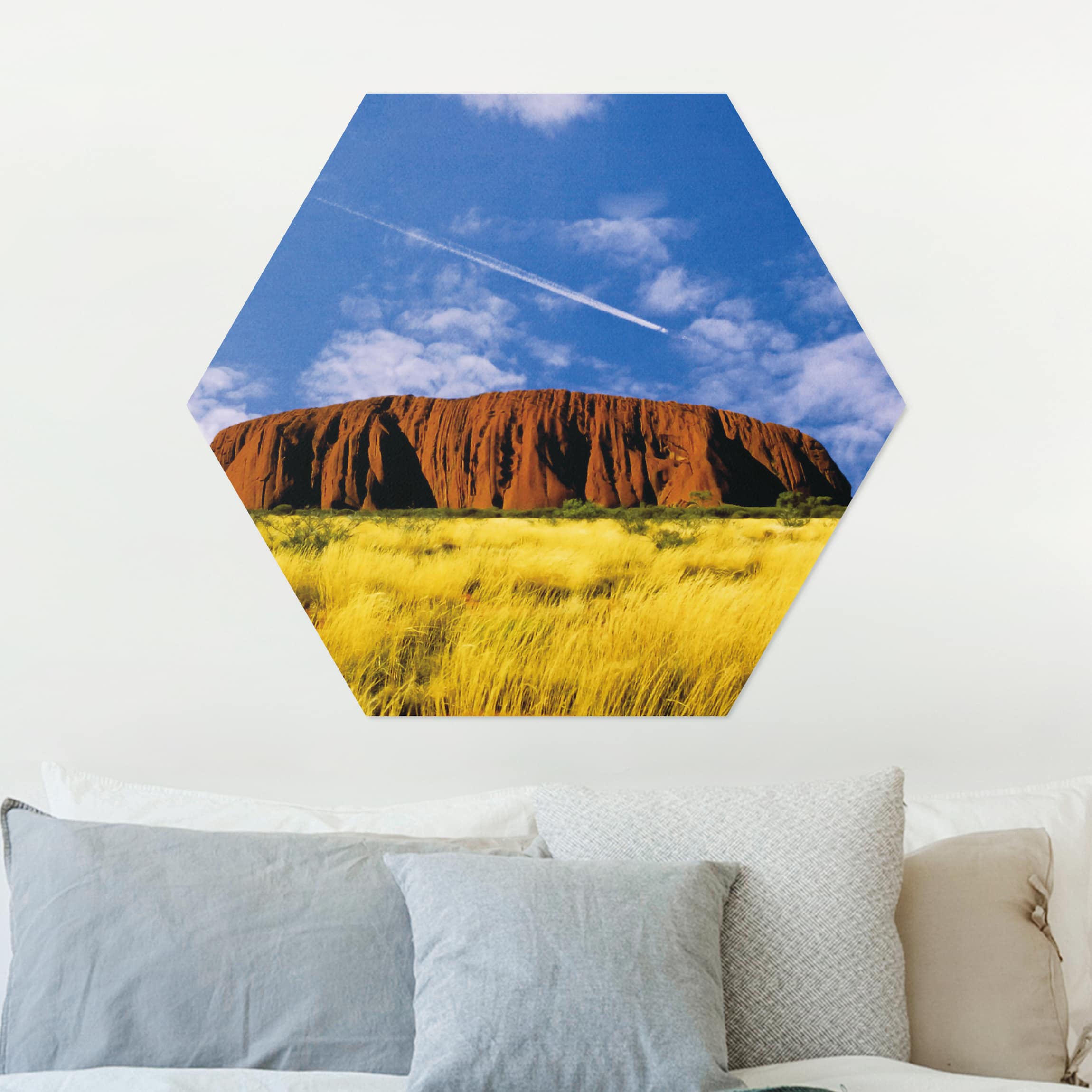 Hexagon-Alu-Dibond Bild Uluru