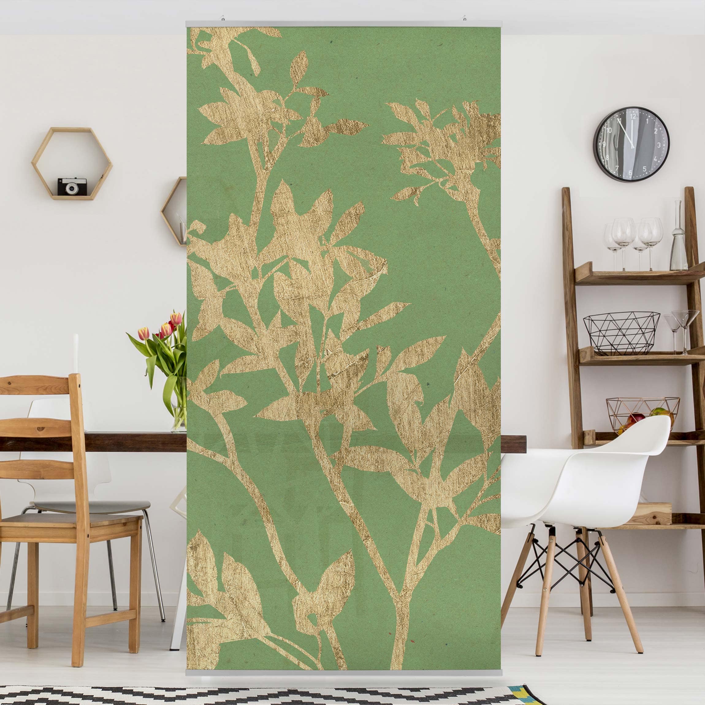 Raumteiler Goldene Blätter auf Lind II