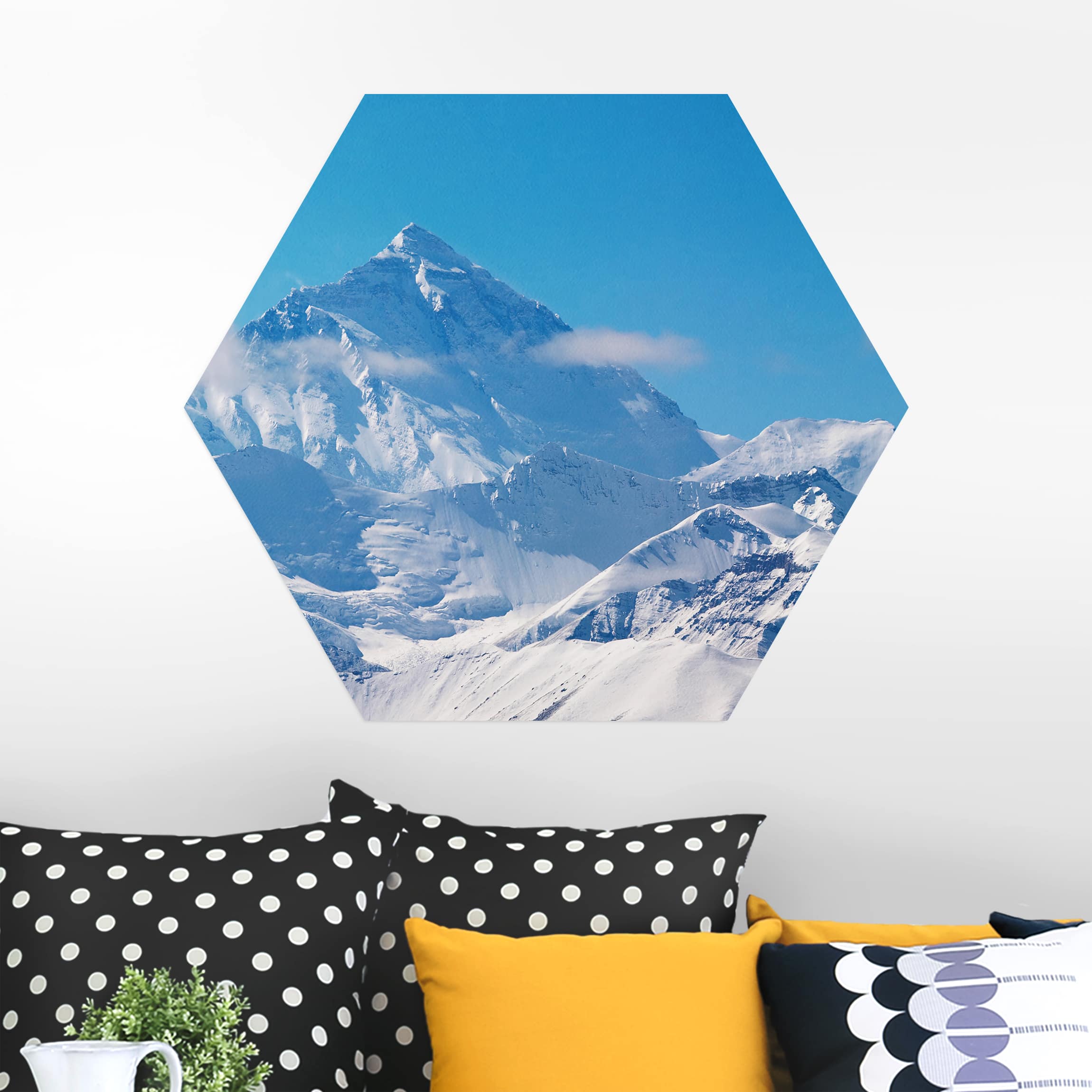 Hexagon-Alu-Dibond Bild Mount Everest