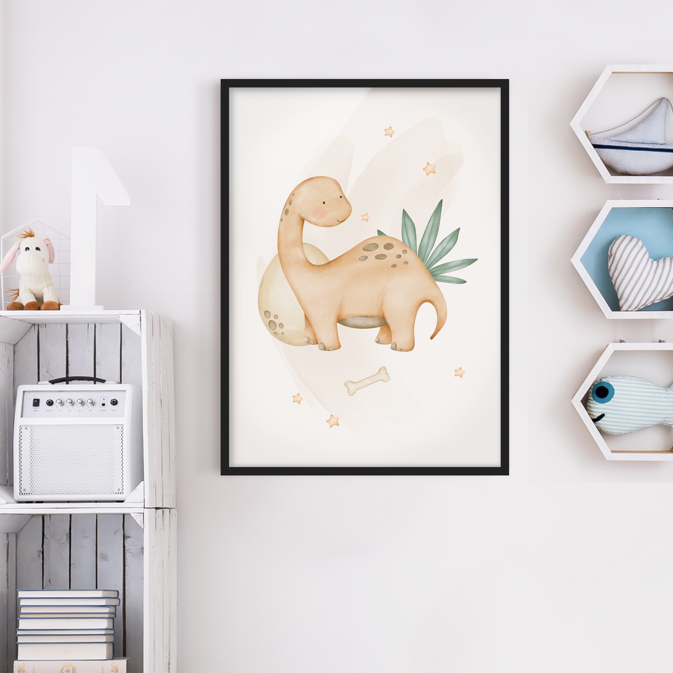 Bild mit Rahmen Baby Brachiosaurus