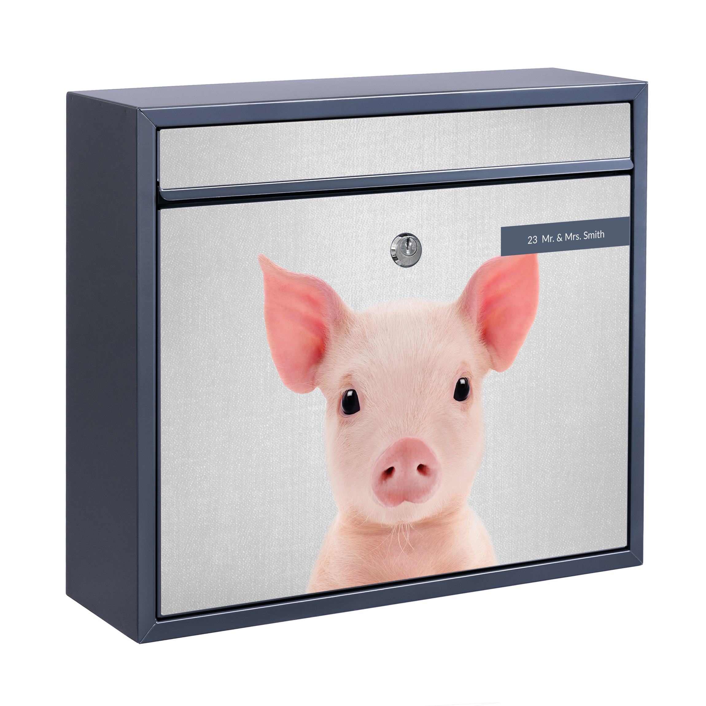 Briefkasten mit eigenem Text Baby Ferkel Fips