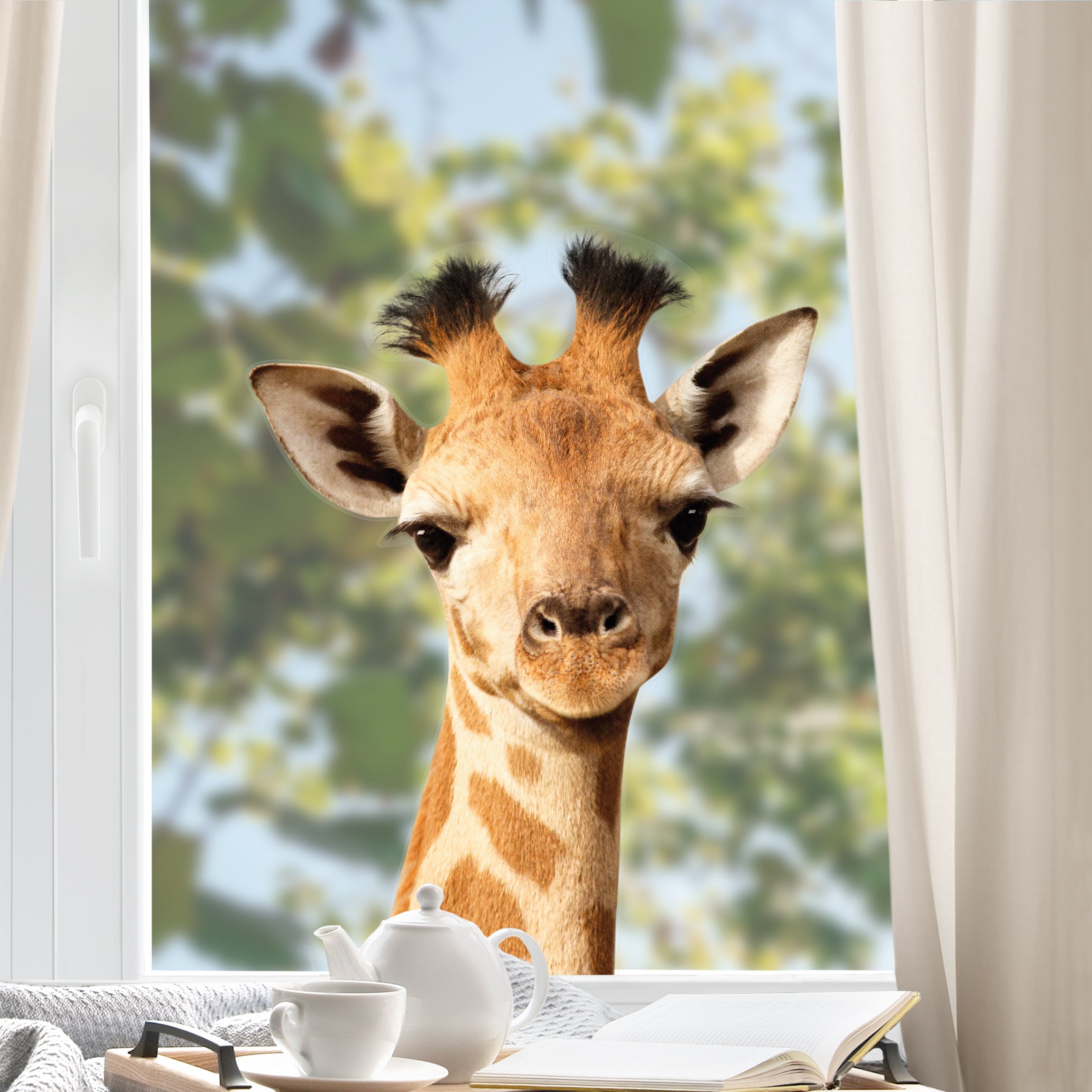 Fensteraufkleber Baby Giraffe Gandalf