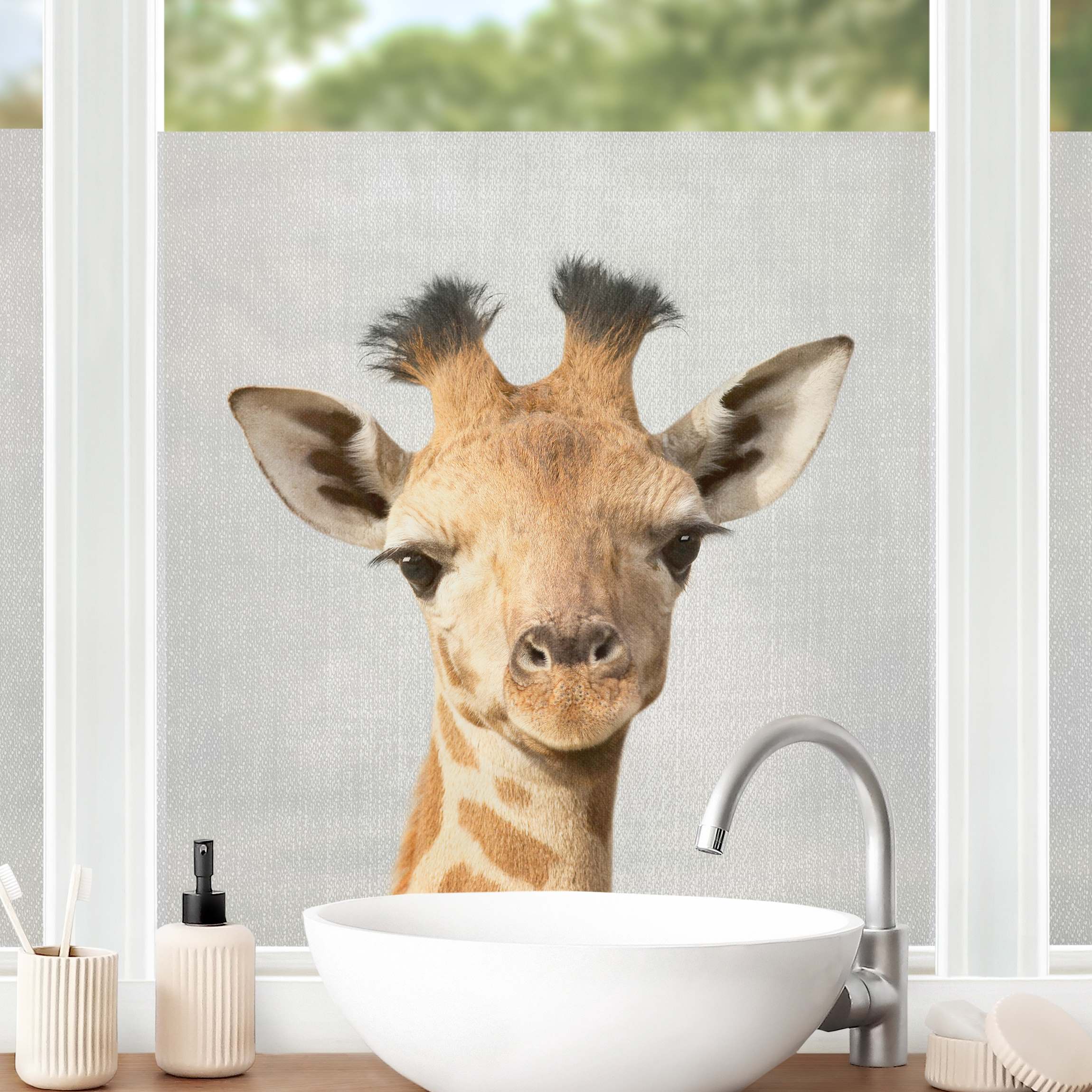 Fensterfolie Baby Giraffe Gandalf