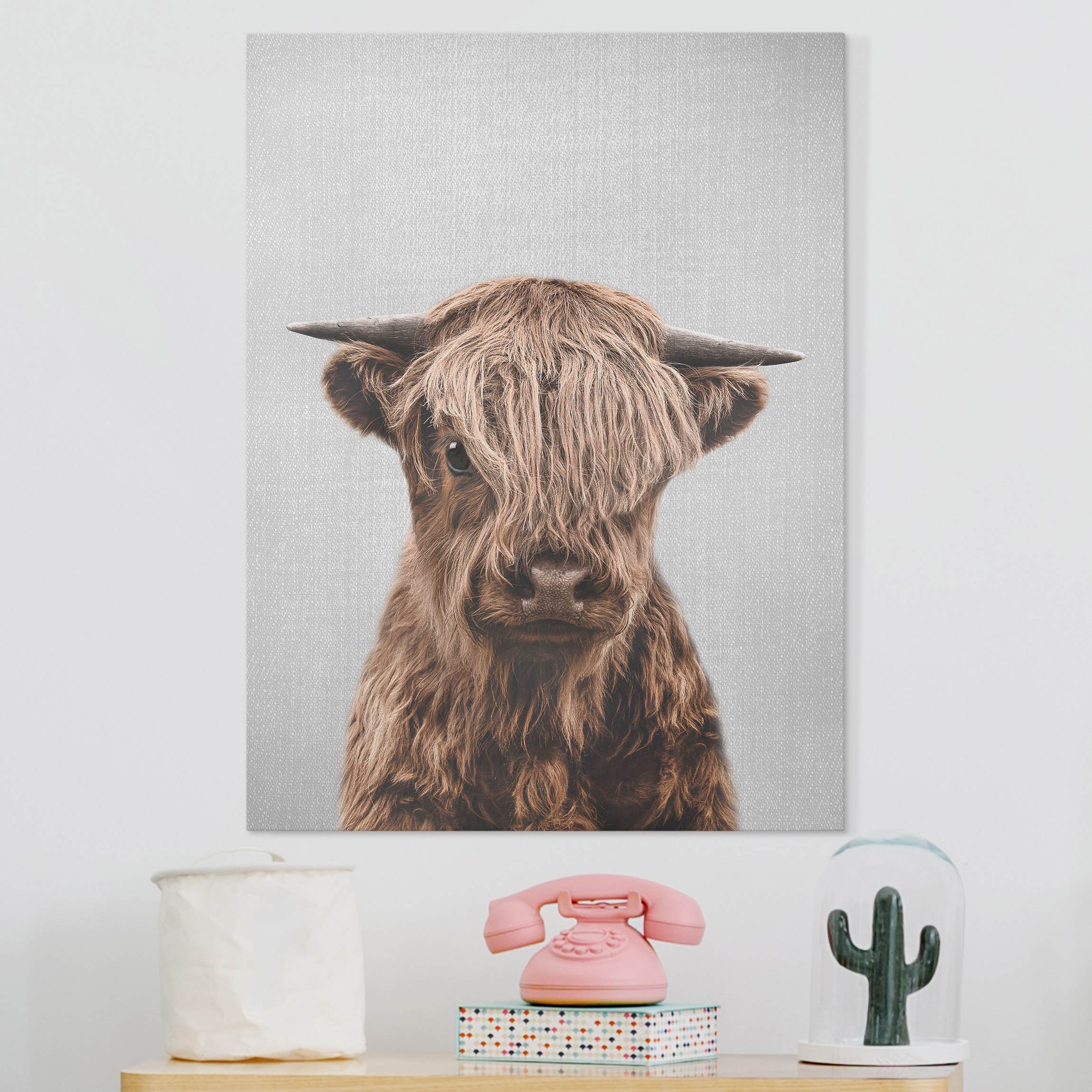 Leinwandbild Baby Hochlandrind Henri