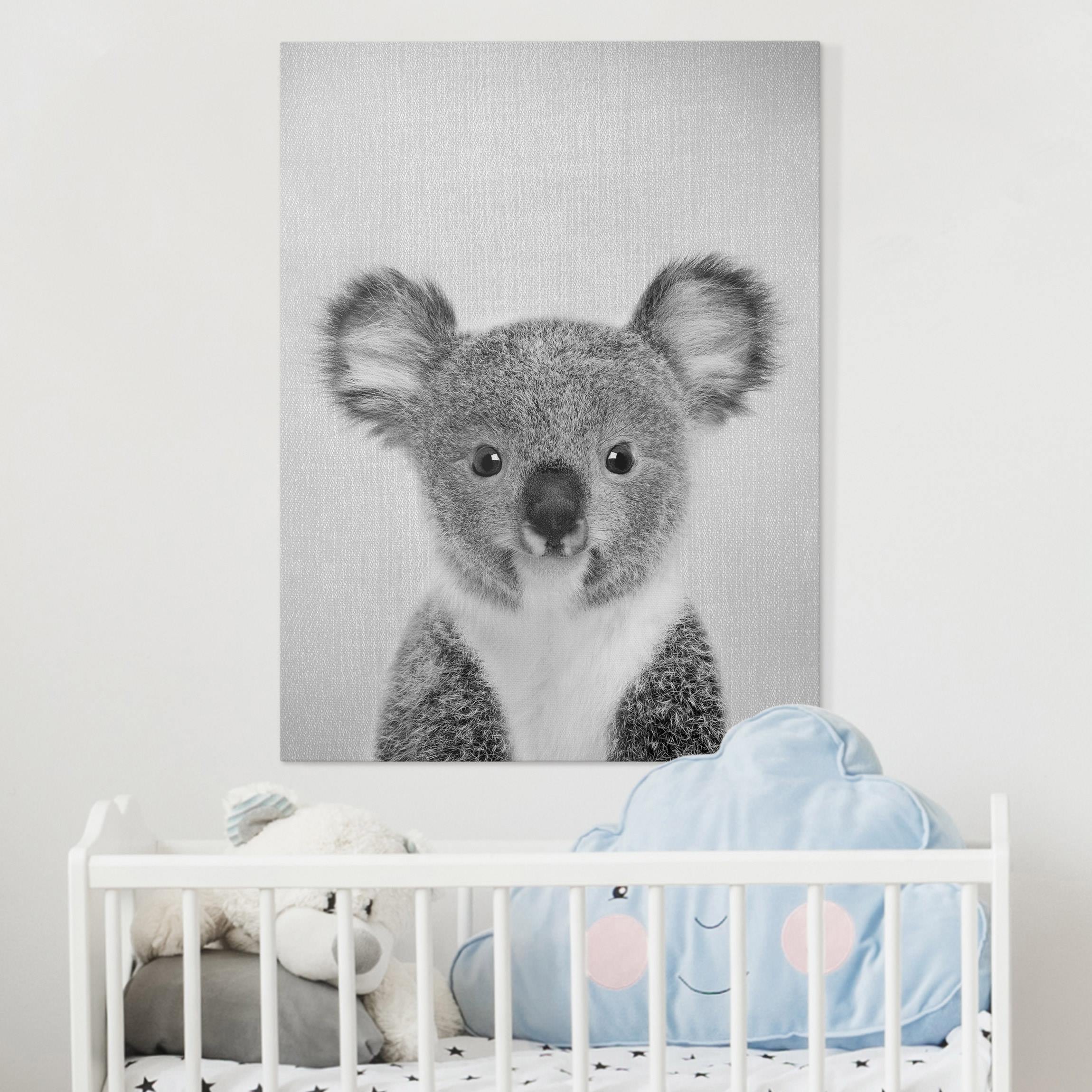 Leinwandbild Baby Koala Klara Schwarz Weiß