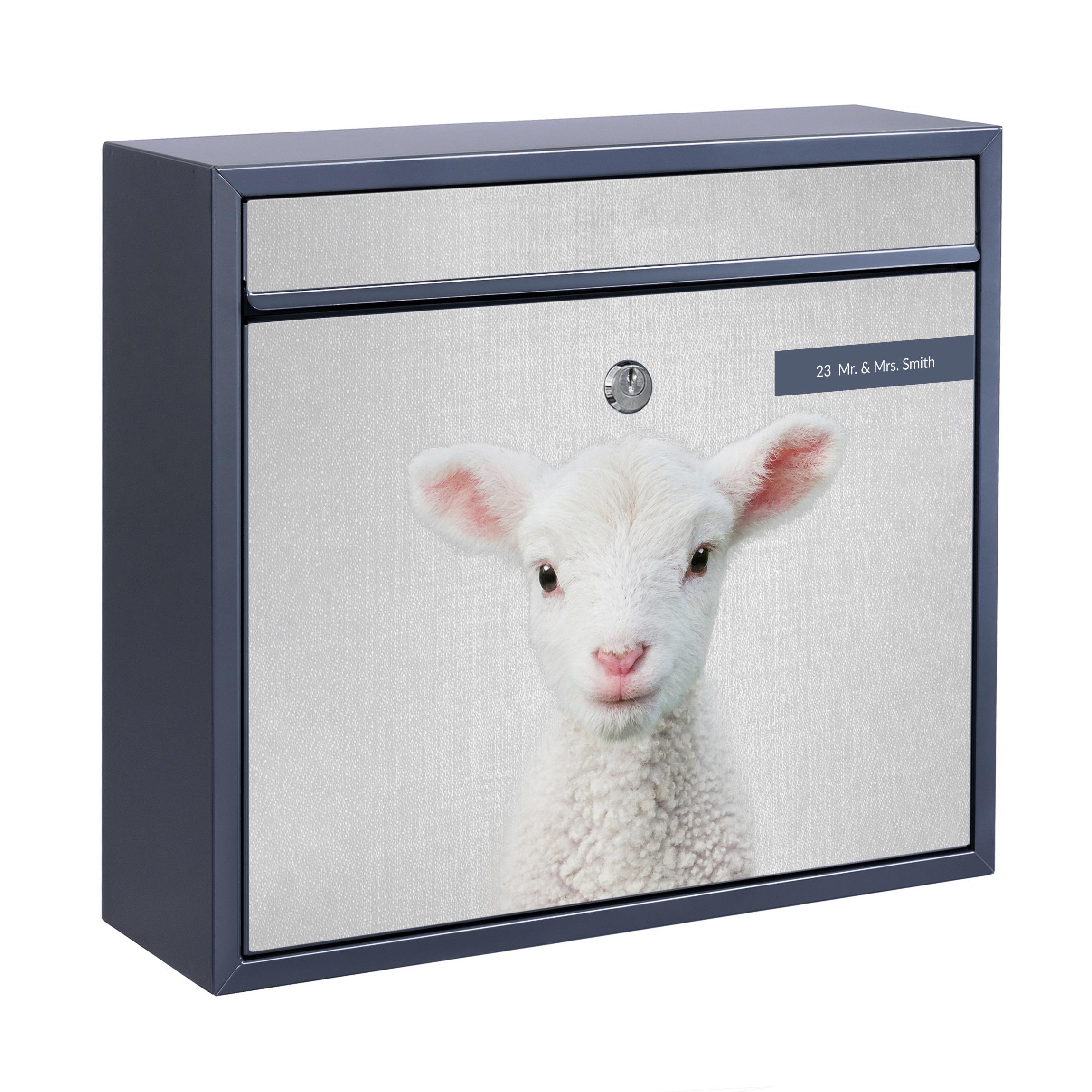 Briefkasten mit eigenem Text Baby Lamm Lina