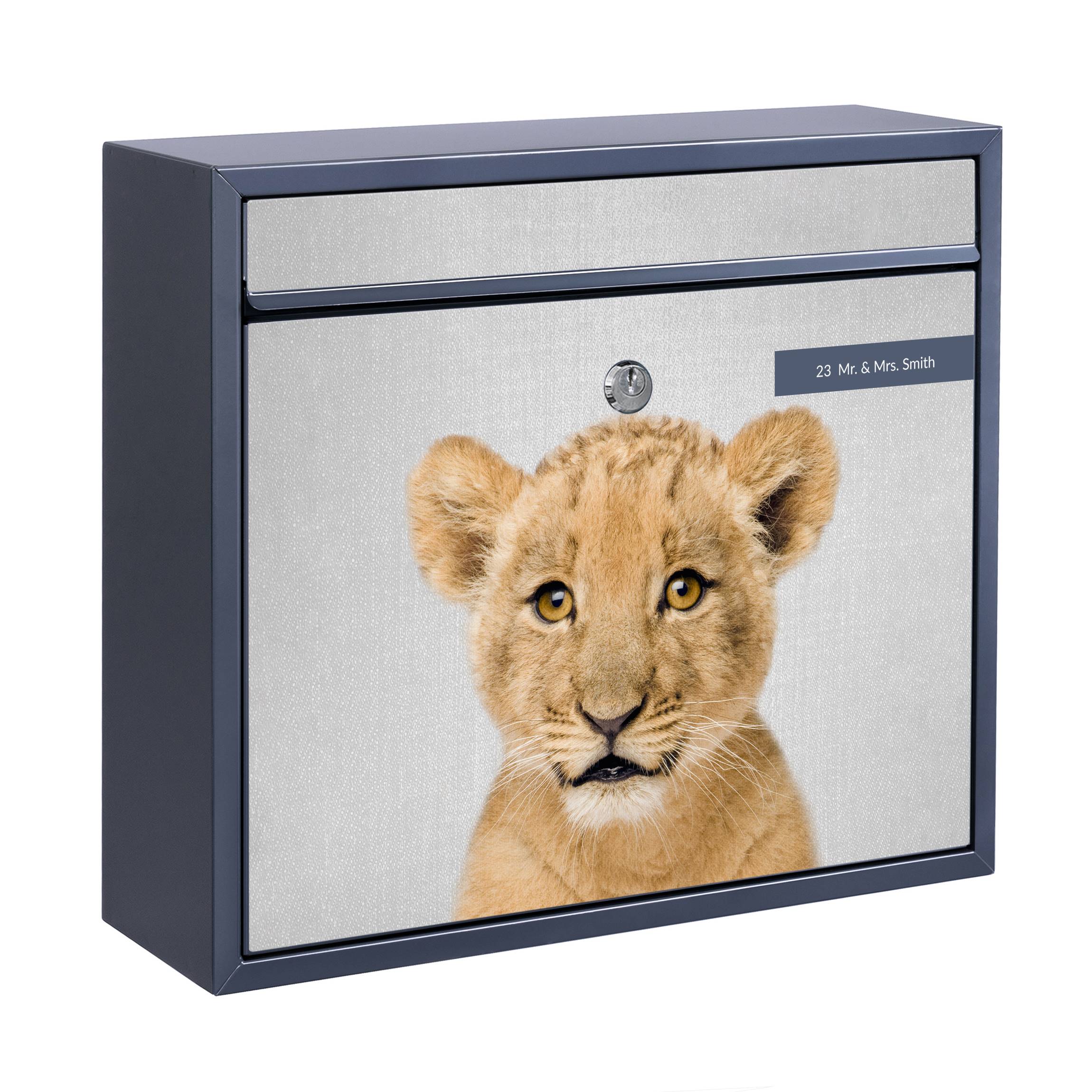 Briefkasten mit eigenem Text Baby Löwe Luca