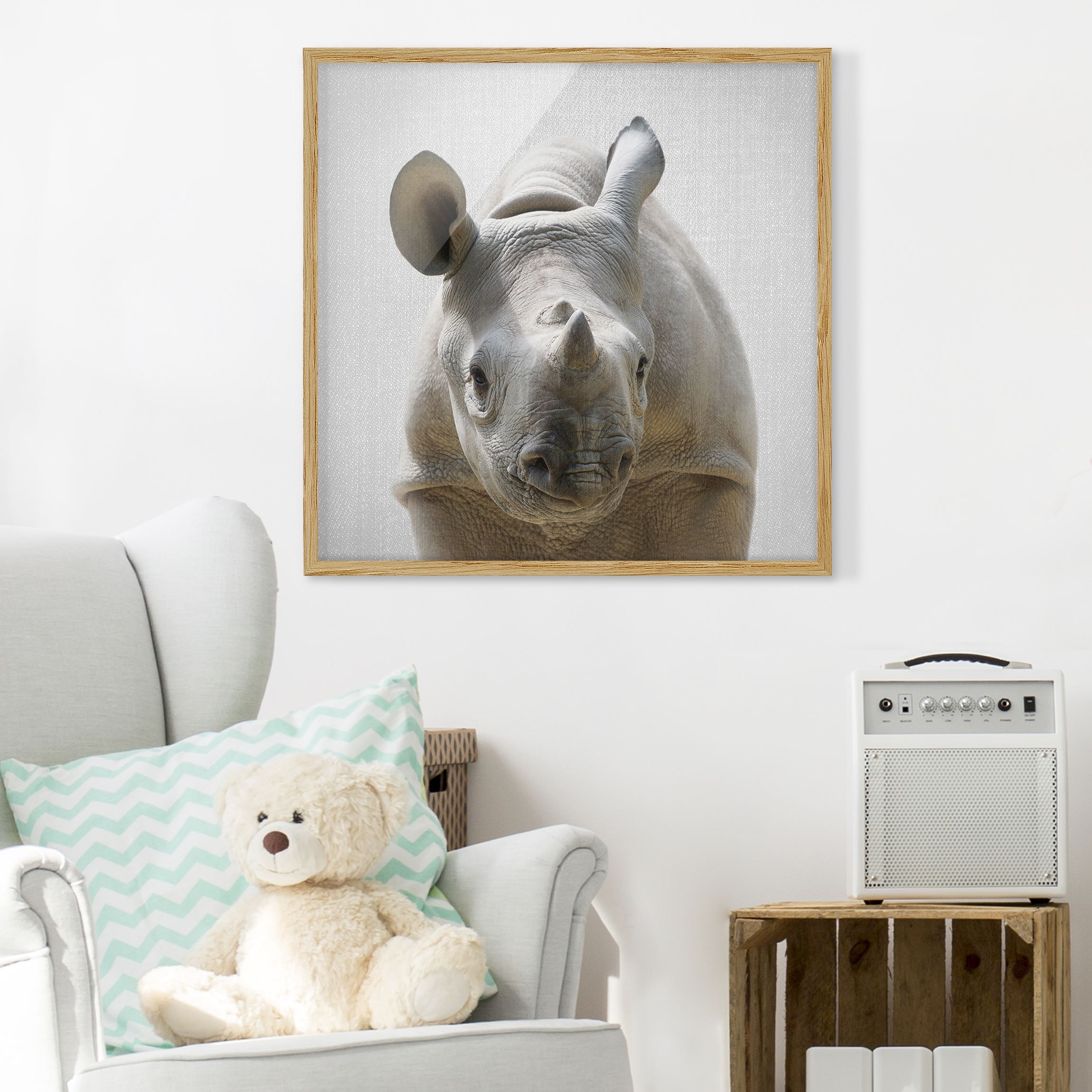 Bild mit Rahmen Baby Nashorn Nina