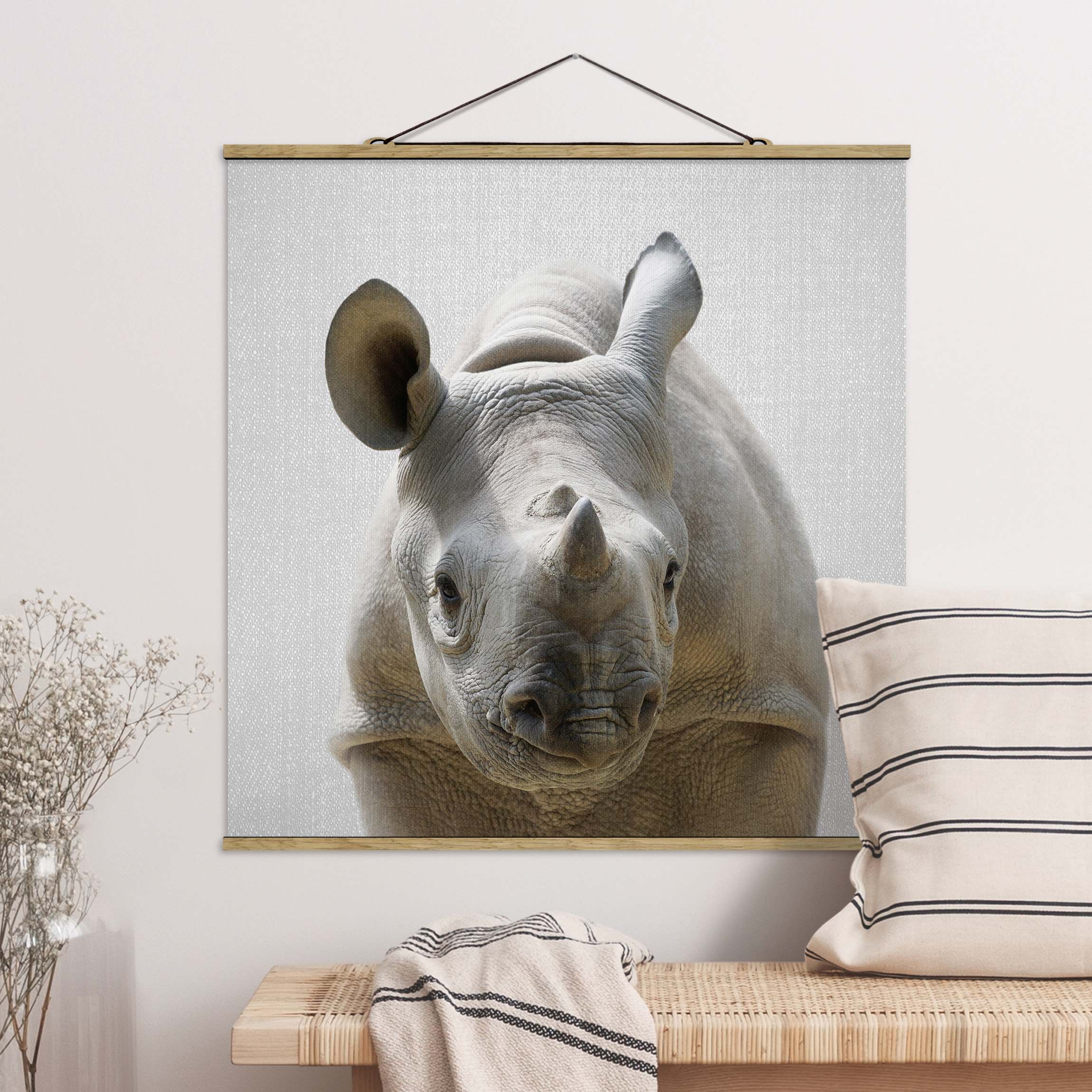 Stoffbild Baby Nashorn Nina