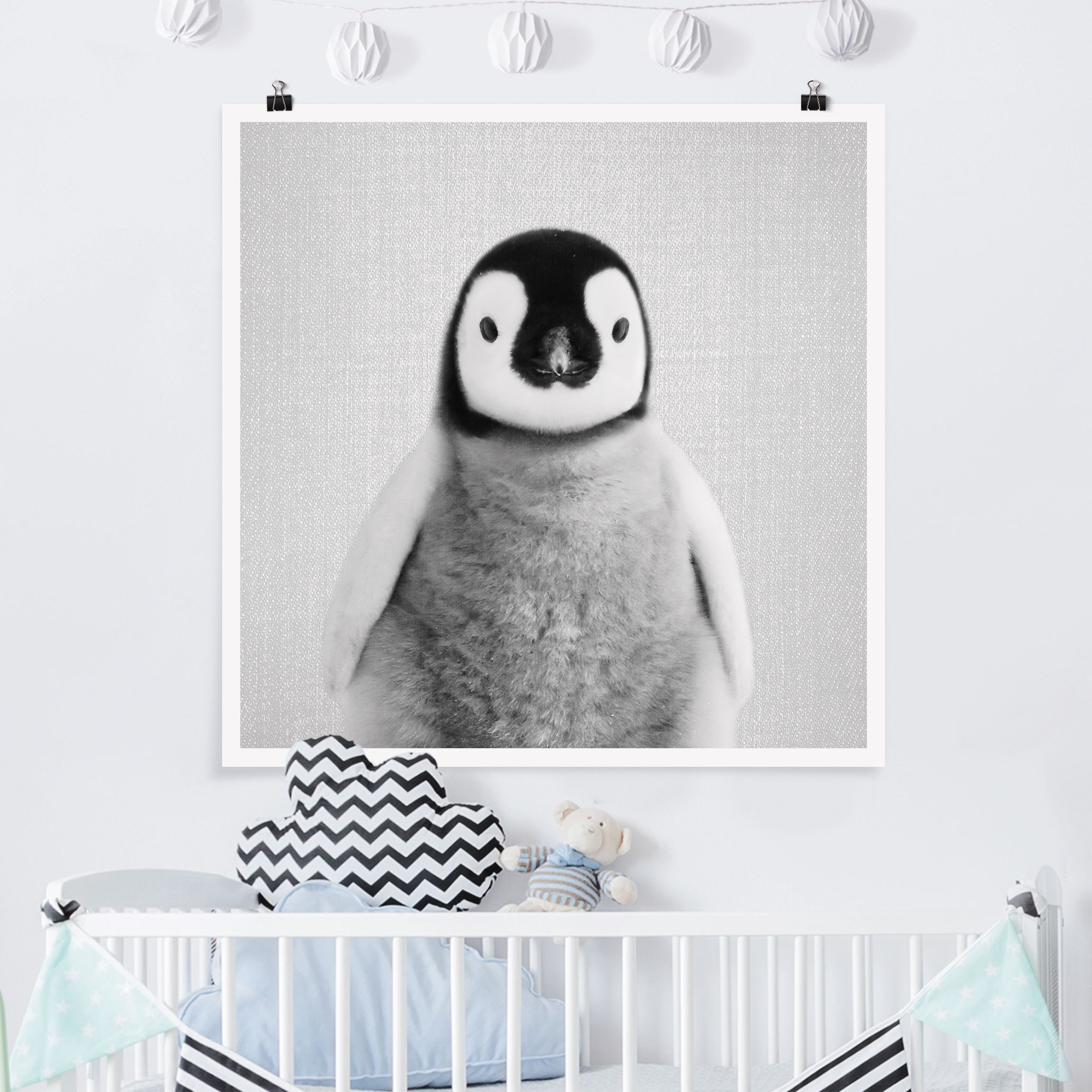 Poster Baby Pinguin Pepe Schwarz Weiß