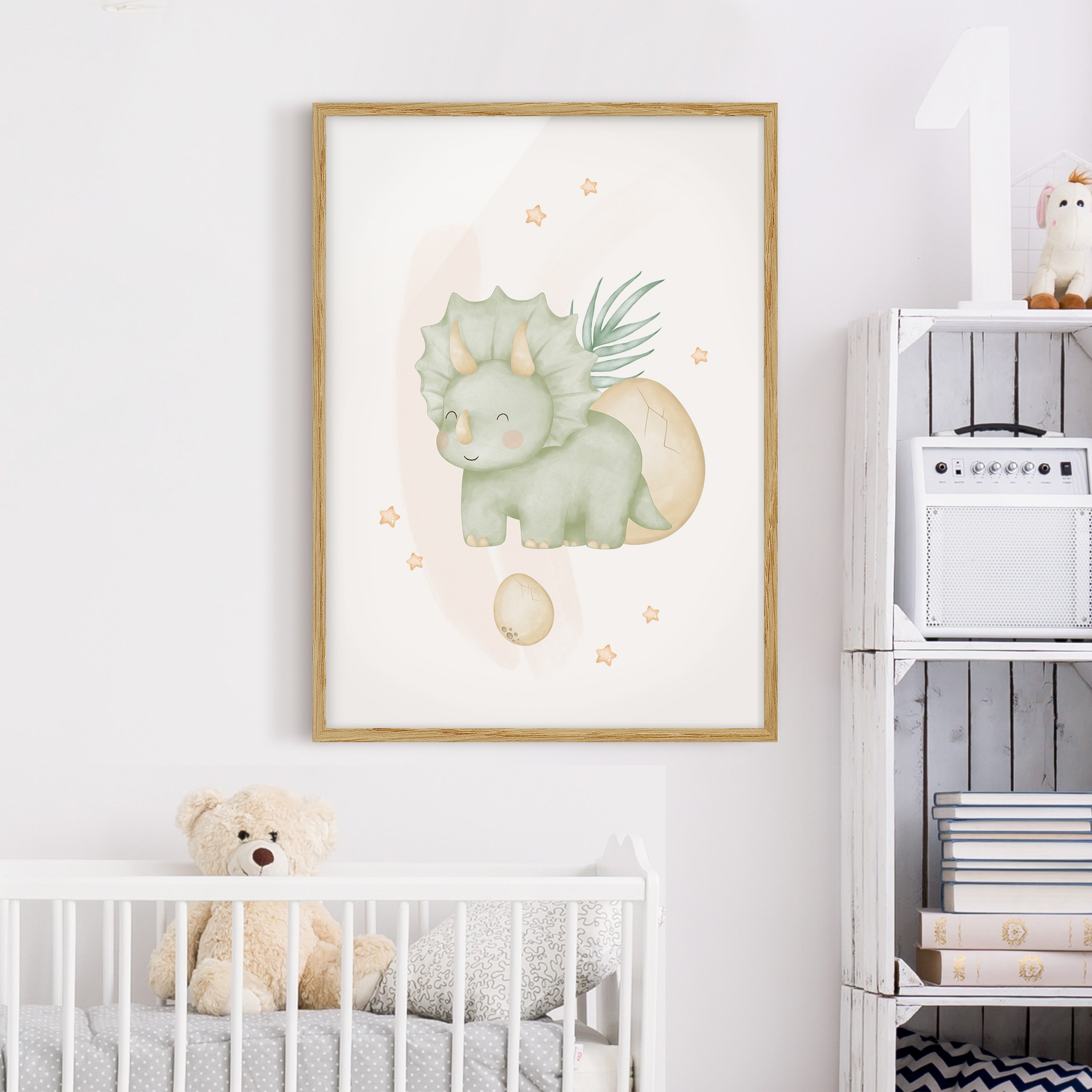 Bild mit Rahmen Baby Triceratops